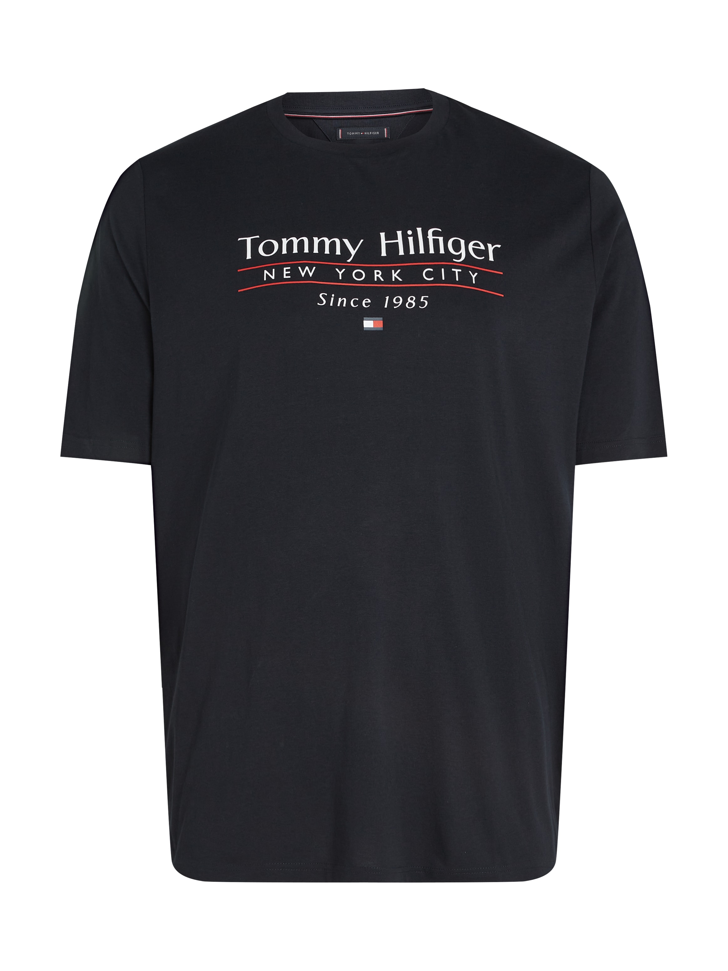 Tommy Hilfiger Big & Tall T-Shirt »BT-HILFIGER CENTER STACK TEE-B«, Große Größen, mit mehrfarbigen Print