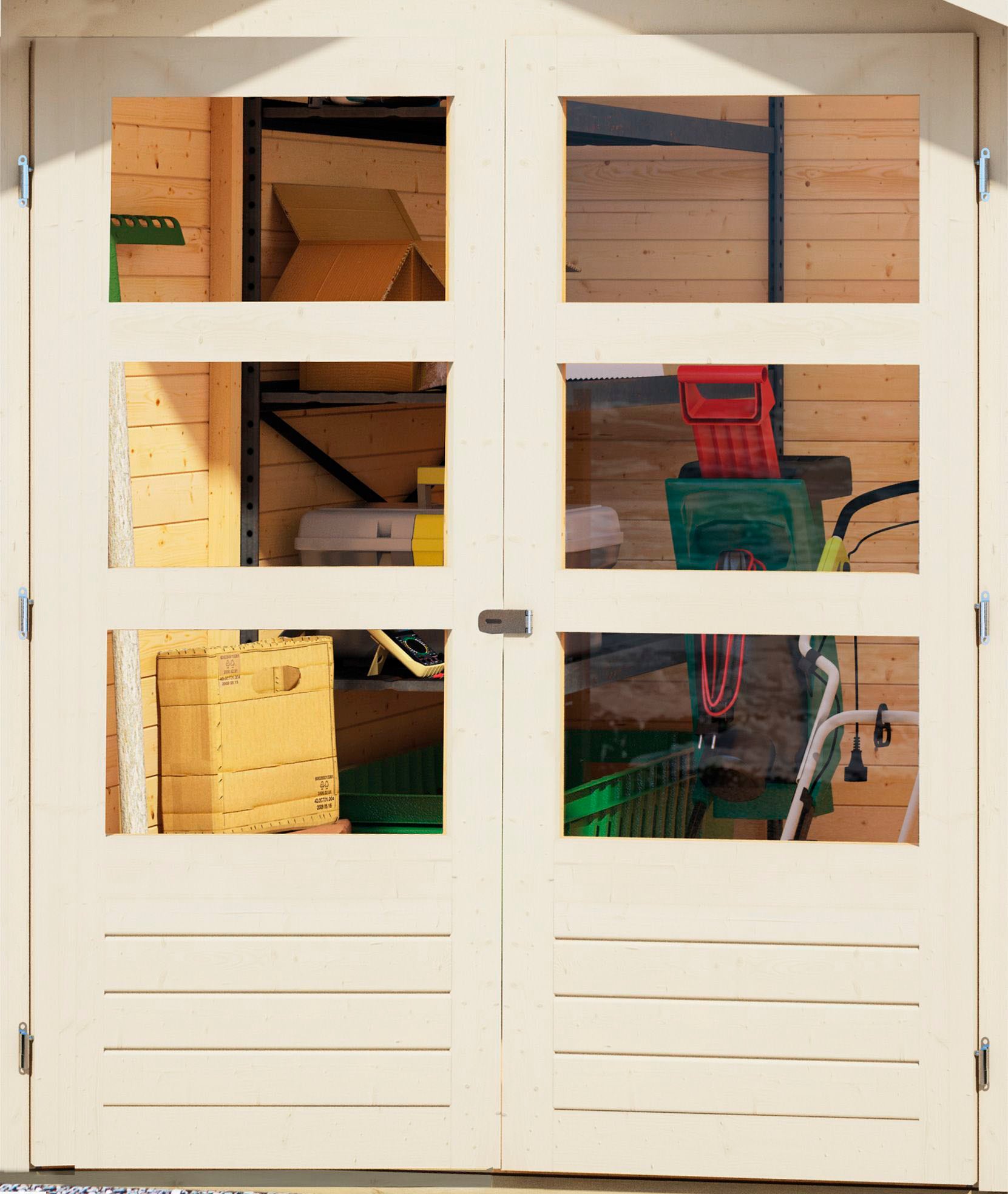 Karibu Gartenhaus »Stockach 2«, (Set), anthrazit, naturbelassen oder terragrau