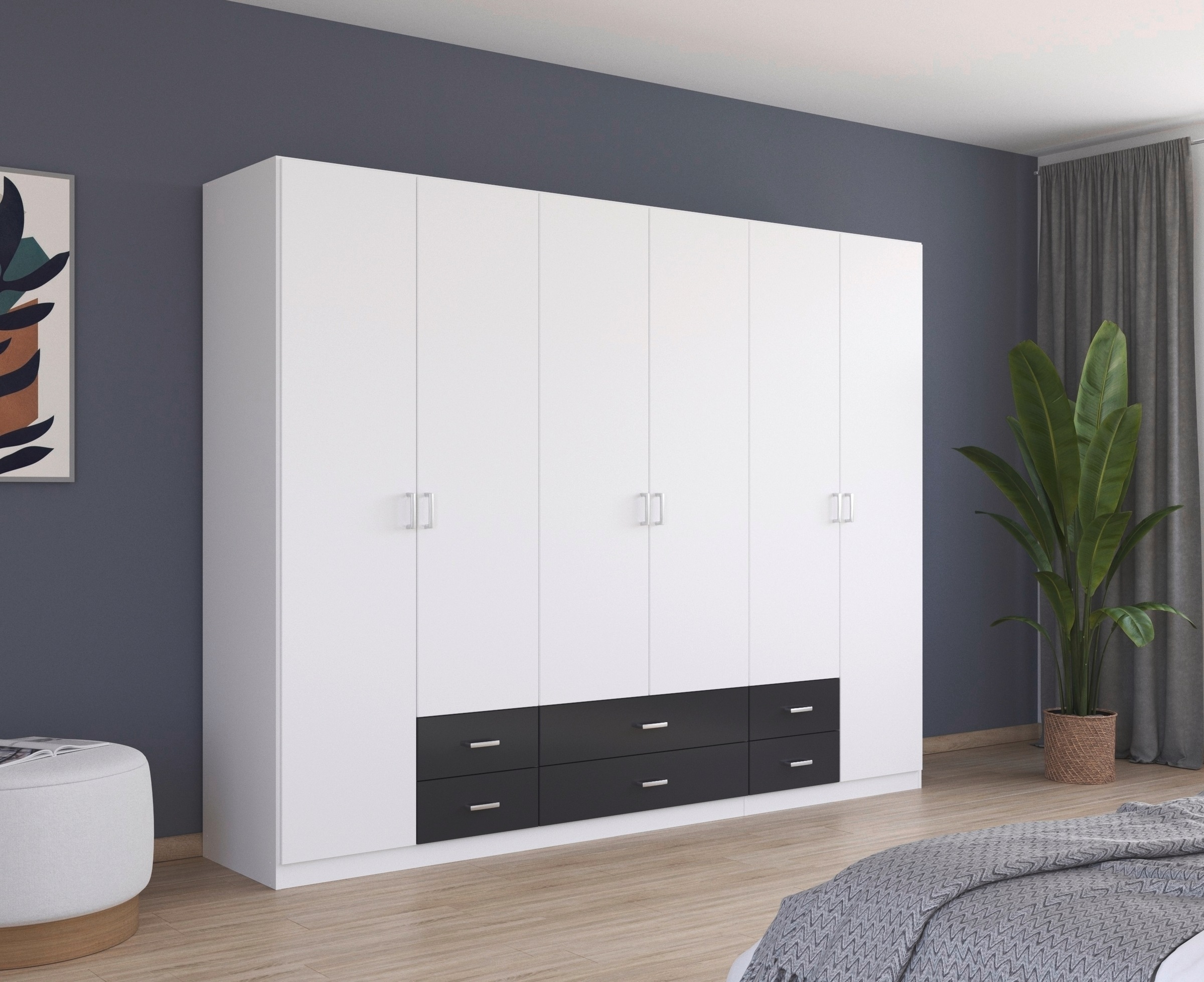 rauch Drehtürenschrank »Kleiderschrank Schrank Garderobe Wäscheschrank GAMMA in 3 Breiten«, mit 6 Schubladen, in schlichtem Design TOPSELLER MADE IN GERMANY