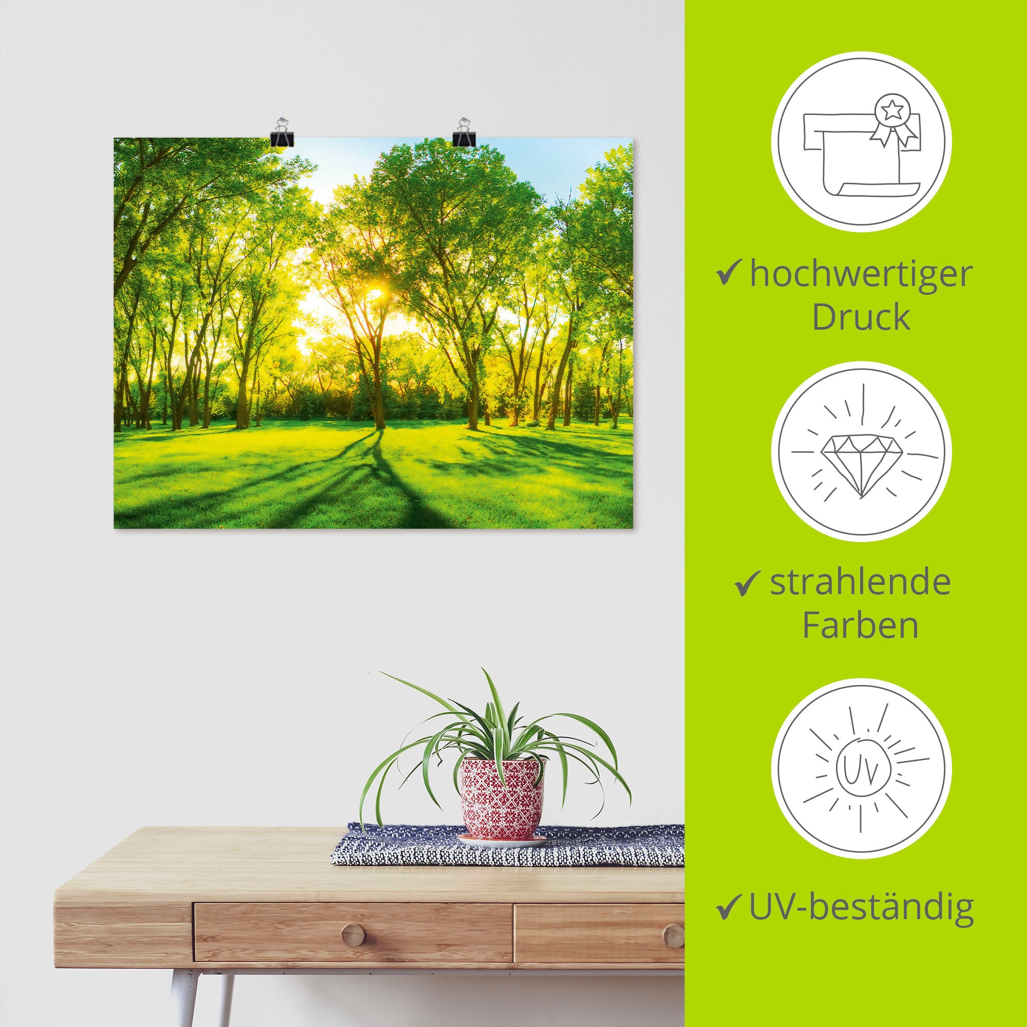 Artland Wandbild »Frühlingswärme II« Wiesen & Bäume 1 Stk. tlg. als Leinwandbild, Poster, Wandaufkleber in verschied. Größen