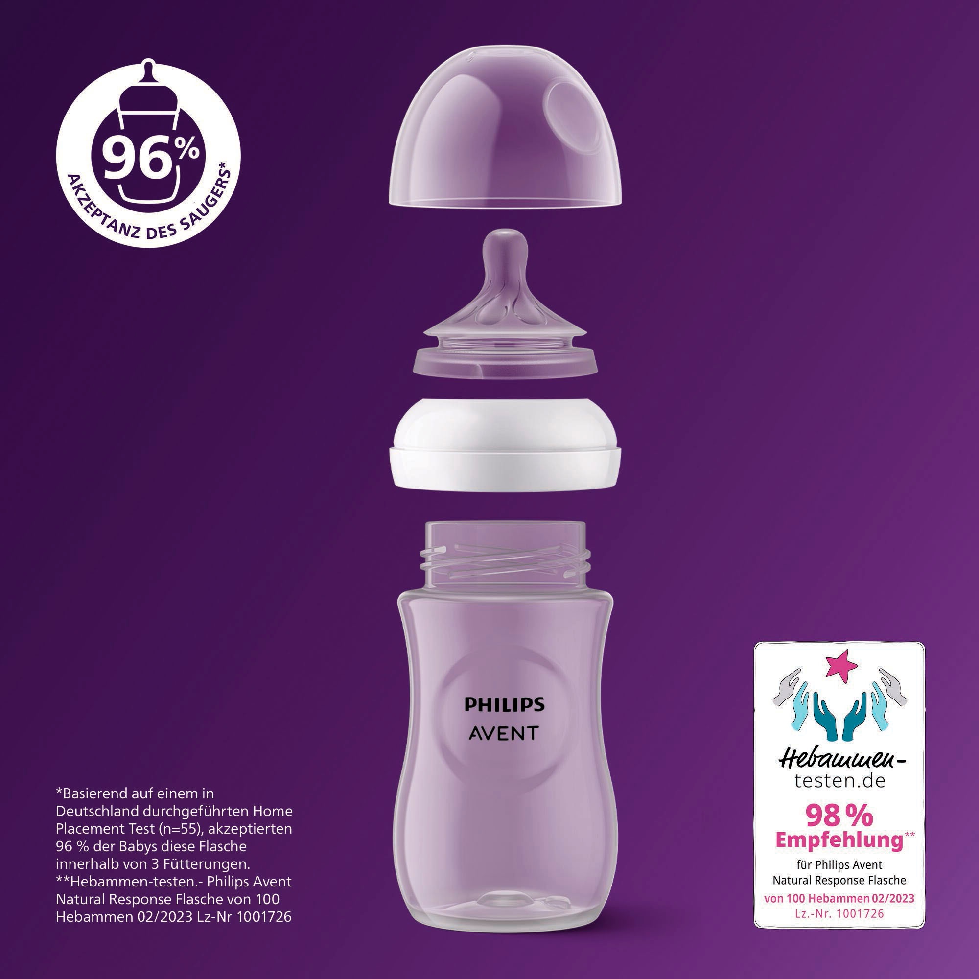 Philips AVENT Babyflasche »Natural Response Babyflasche« 2 Stück, 125 ml, ab 0 Monaten