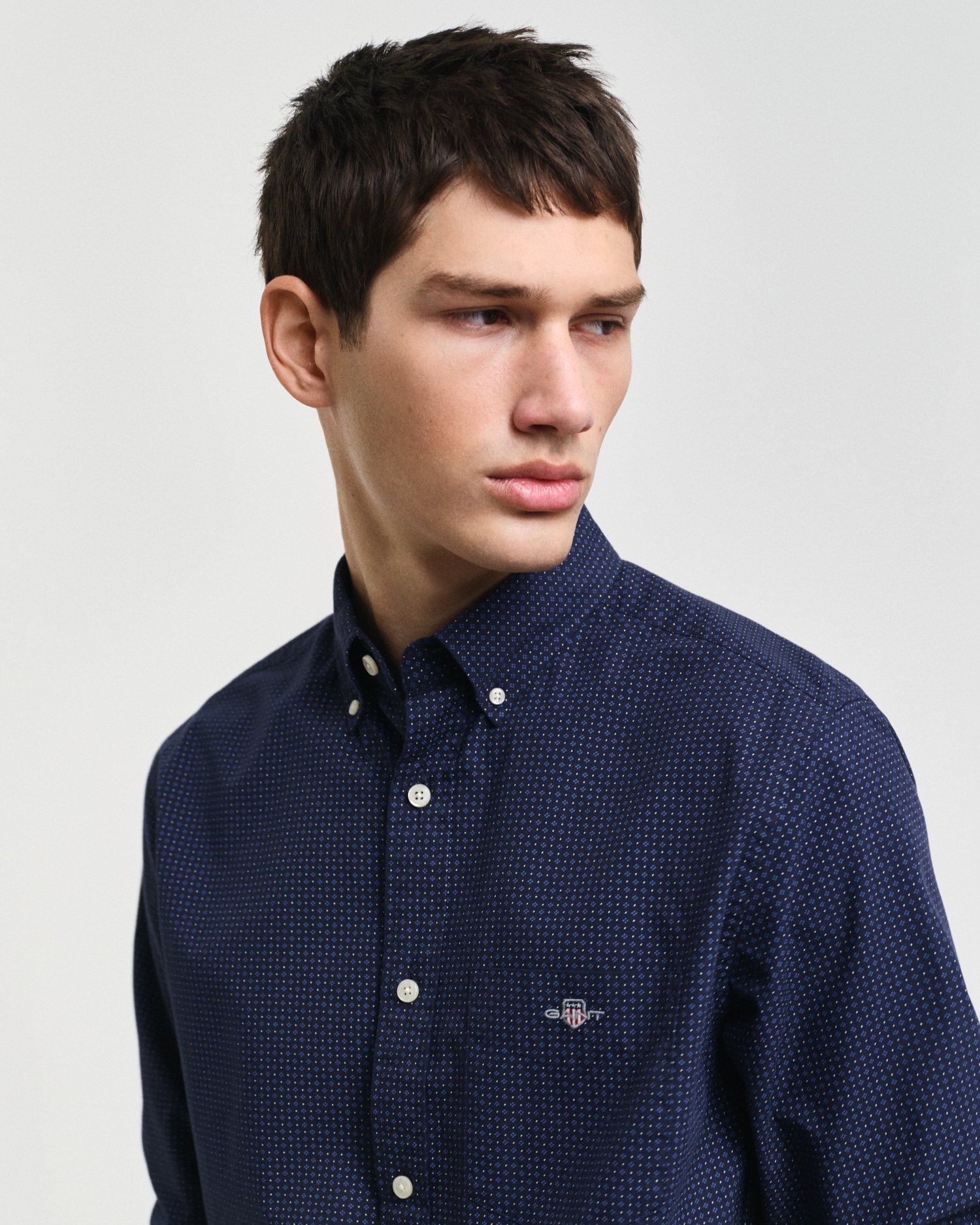 Gant Langarmhemd »REG MICRO PRINT SHIRT«, mit einem dezenten, durchgehenden Mikro-Print