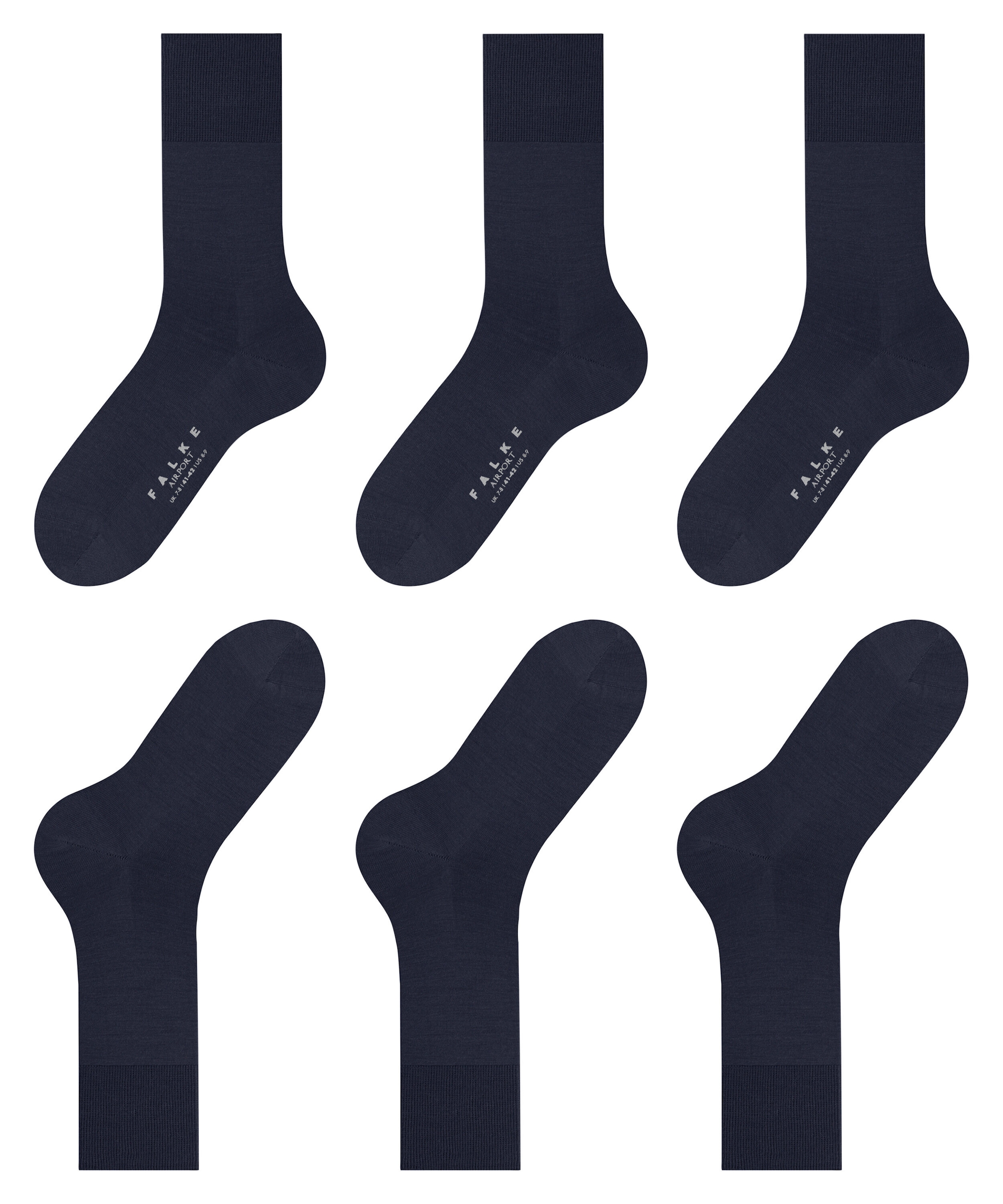 FALKE Socken »Airport« 3 Paar,  im praktischen 3er-Bundle, mit Merinowolle außen und Baumwolle innen