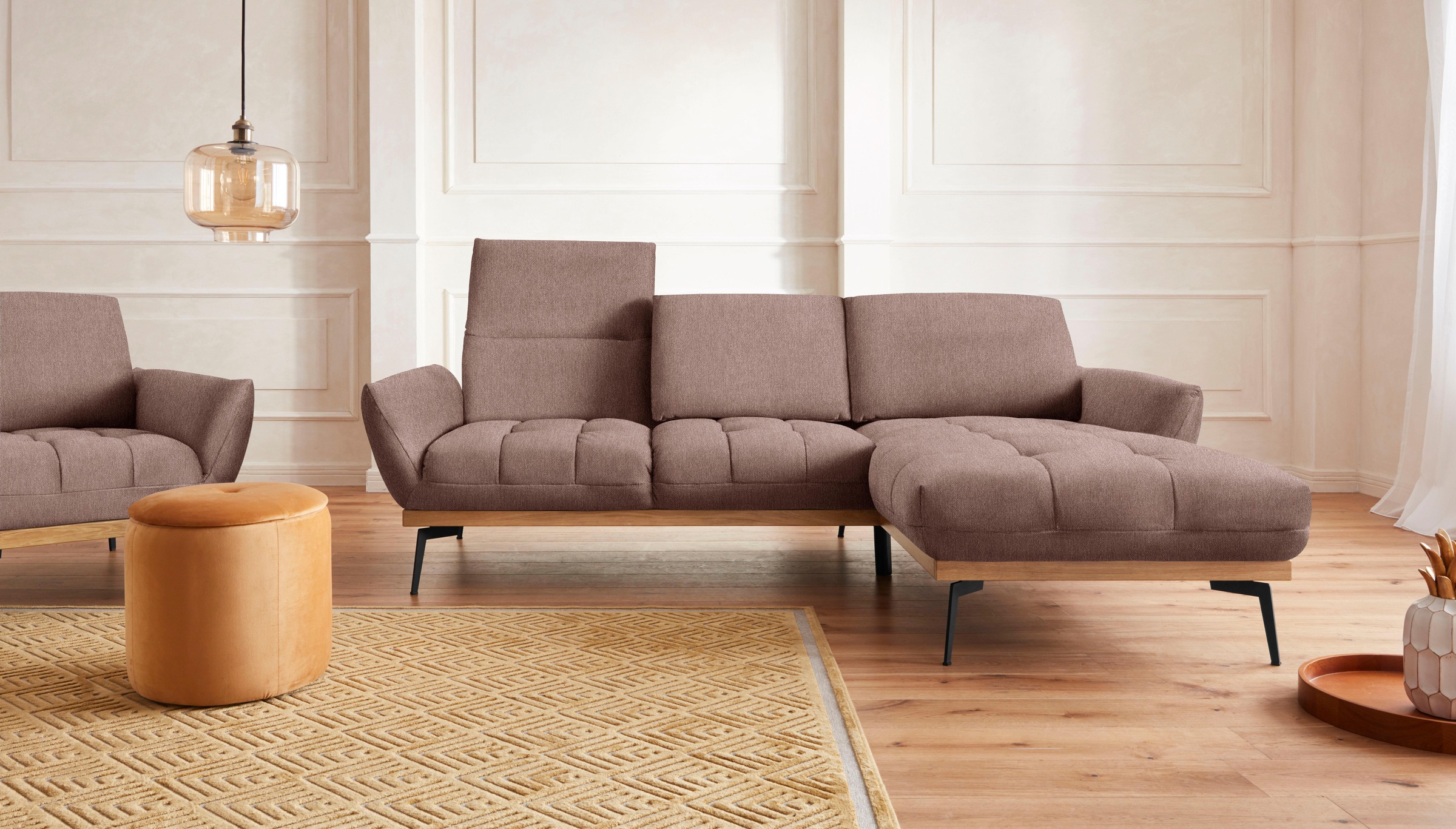 exxpo - sofa fashion Ecksofa »Palic, inkl. Rückenverstellung, bequem, elegant, Breite 245cm, L-Form«