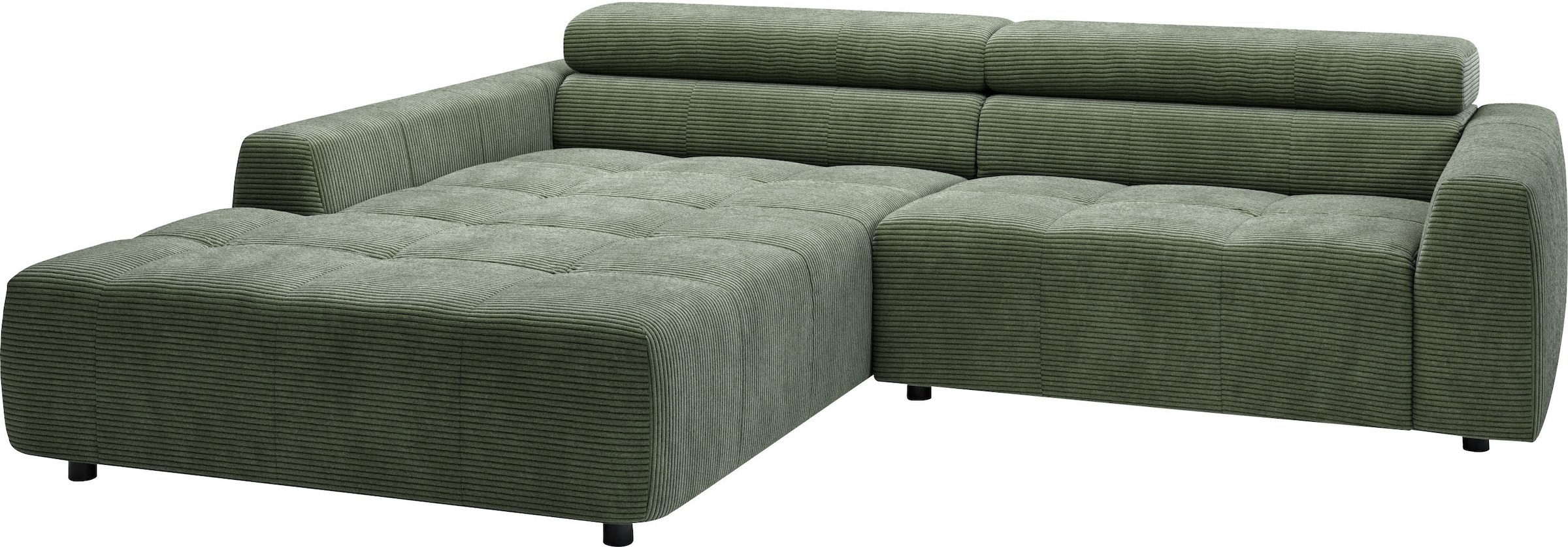 3C Candy Ecksofa »Denver auch mit Cord- und Easy care-Bezug,  Kopfteilverstellung L-Form« wahlweise. mit motorischer Sitztiefenverstellung