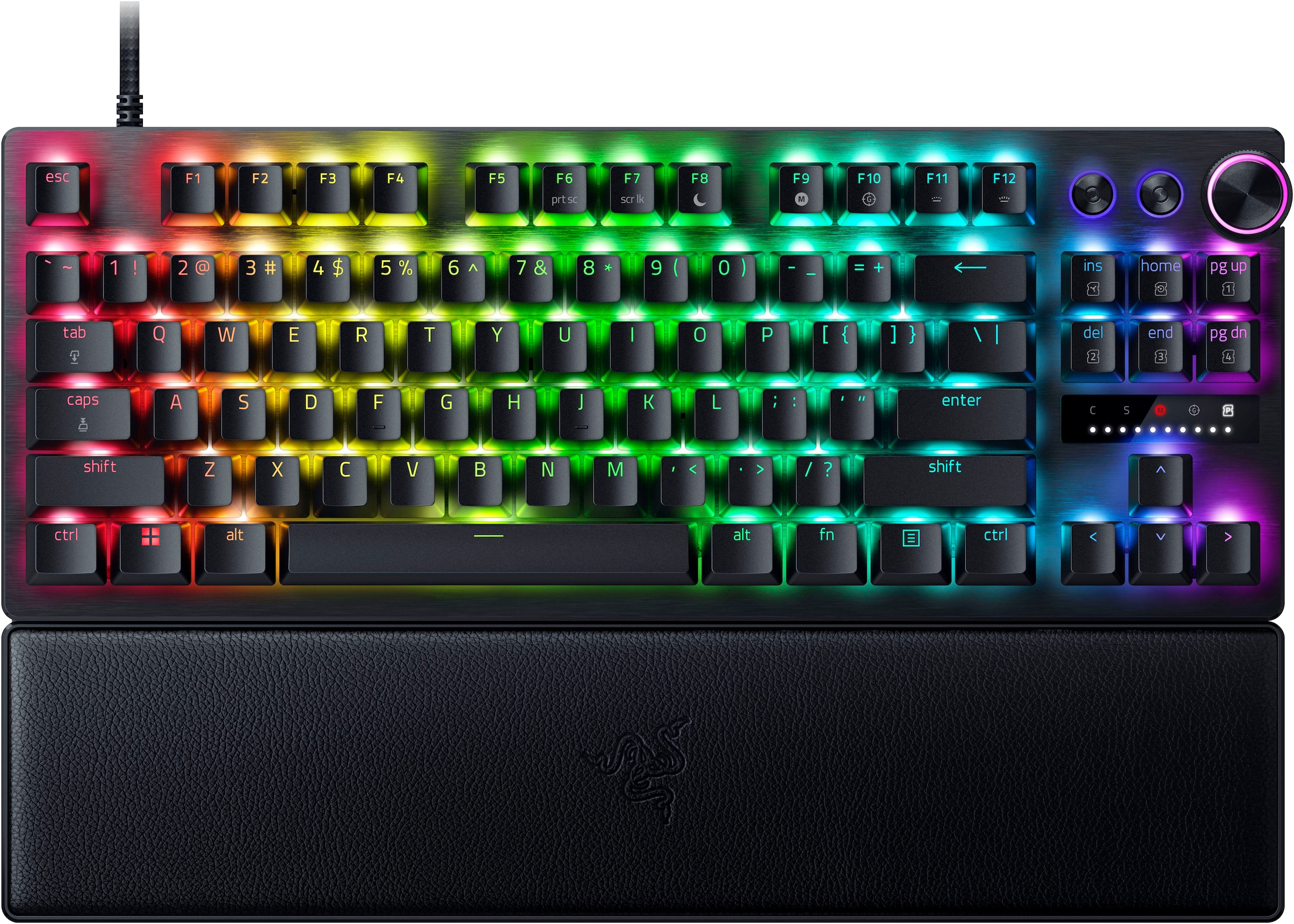 RAZER Gaming-Tastatur »Huntsman V3 Pro Tenkeyless DE Layout«, (Funktionstasten-Handgelenkauflage-Makrotasten-Profil-Speicher-USB-Anschluss)