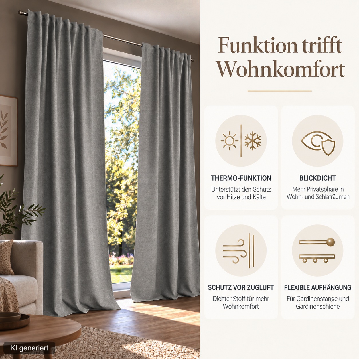 HOME WOHNIDEEN Gardine »PELLU« Multifunktionsband 1 Stk. tlg. THERMOCHENILLE, UNI