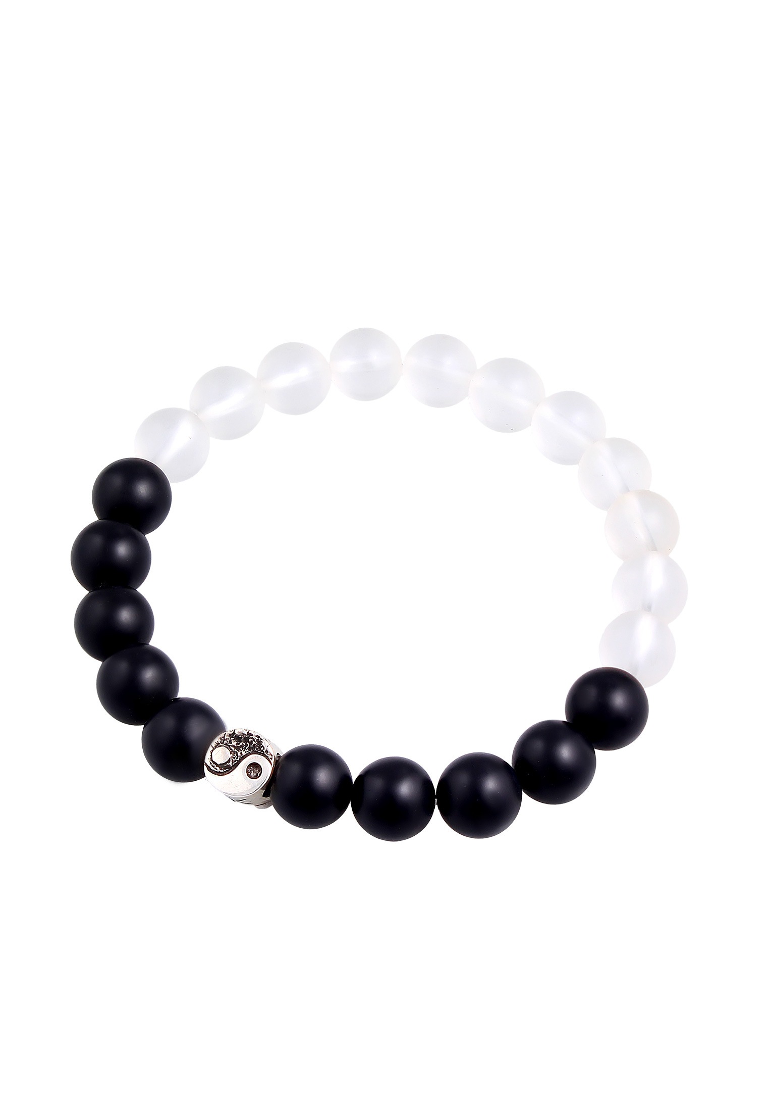 Kuzzoi Armkette »Armband Yin Yang Bead Onyx Kristall Perlen 925 Silber«