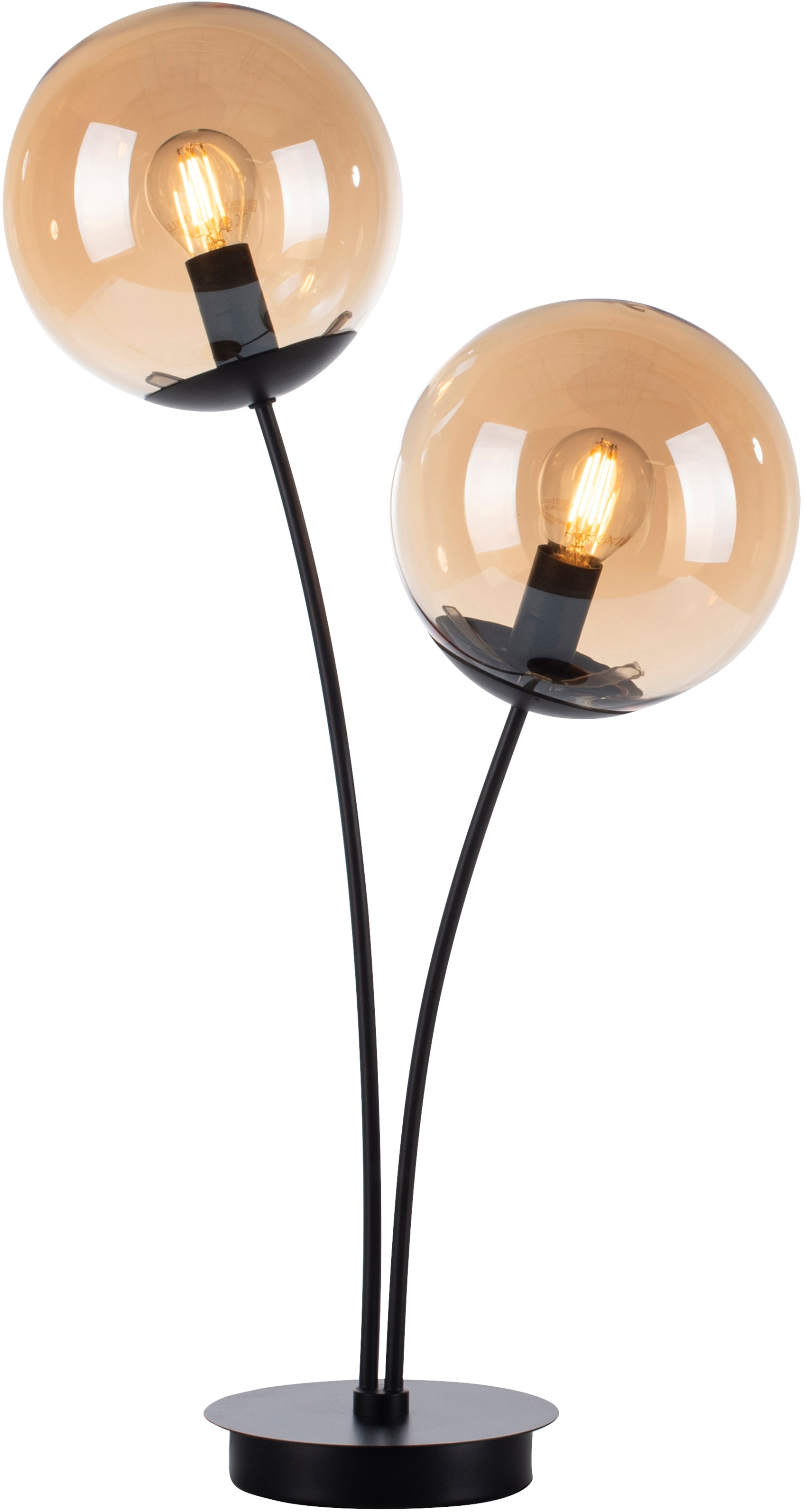 andas Tischleuchte schwarz »Nymölla«, flammig-flammig, mit mit Glaskörpern, amberfarbigen Oberfläche 3 lackiert Jahren Garantie online | kaufen 2 XXL großen