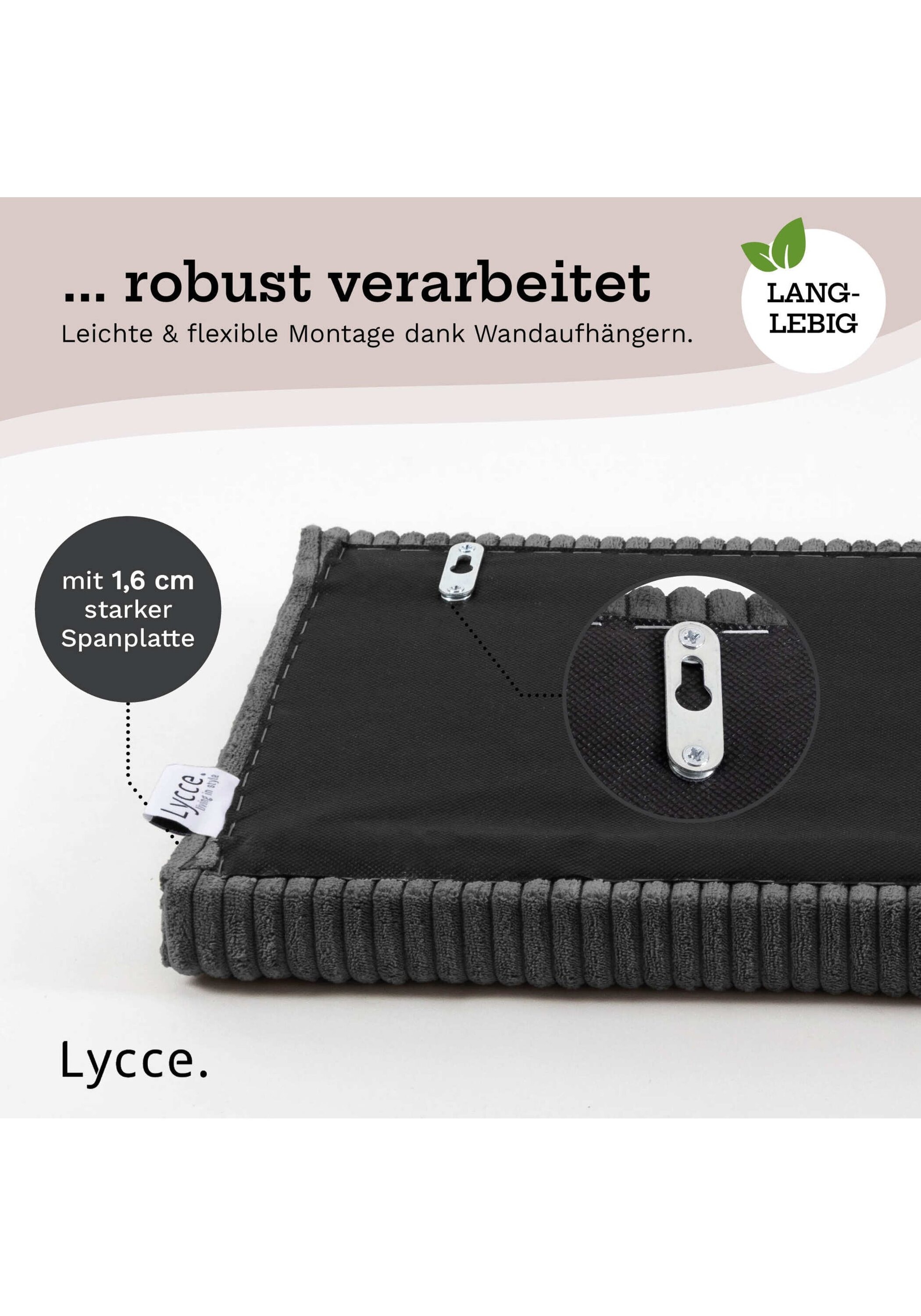 Lycce Rückenkissen »Wandkissen Wandkissen Cord 1er Pack«