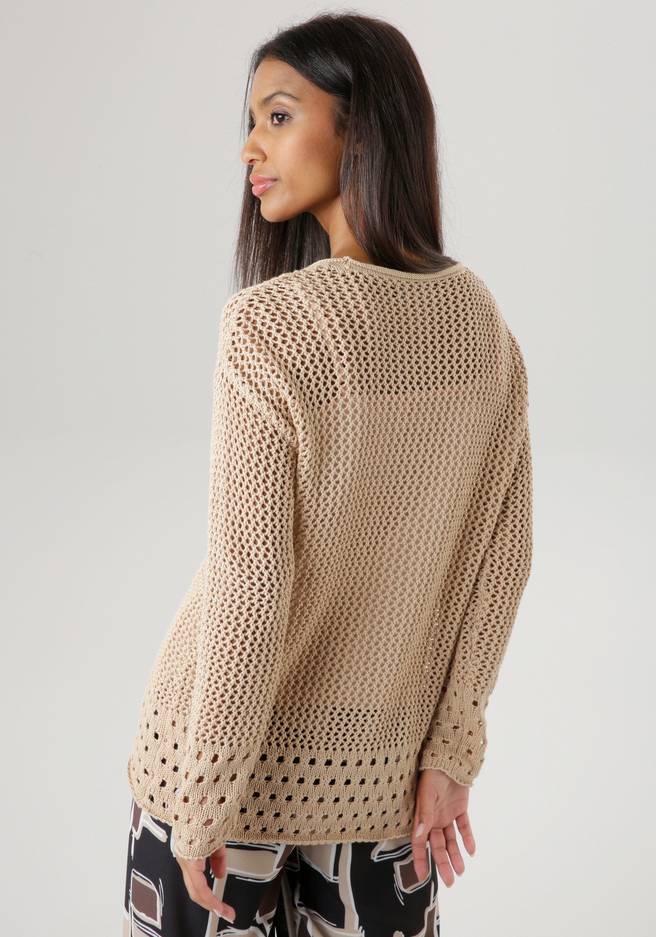Aniston SELECTED Strickpullover, in Netzoptik