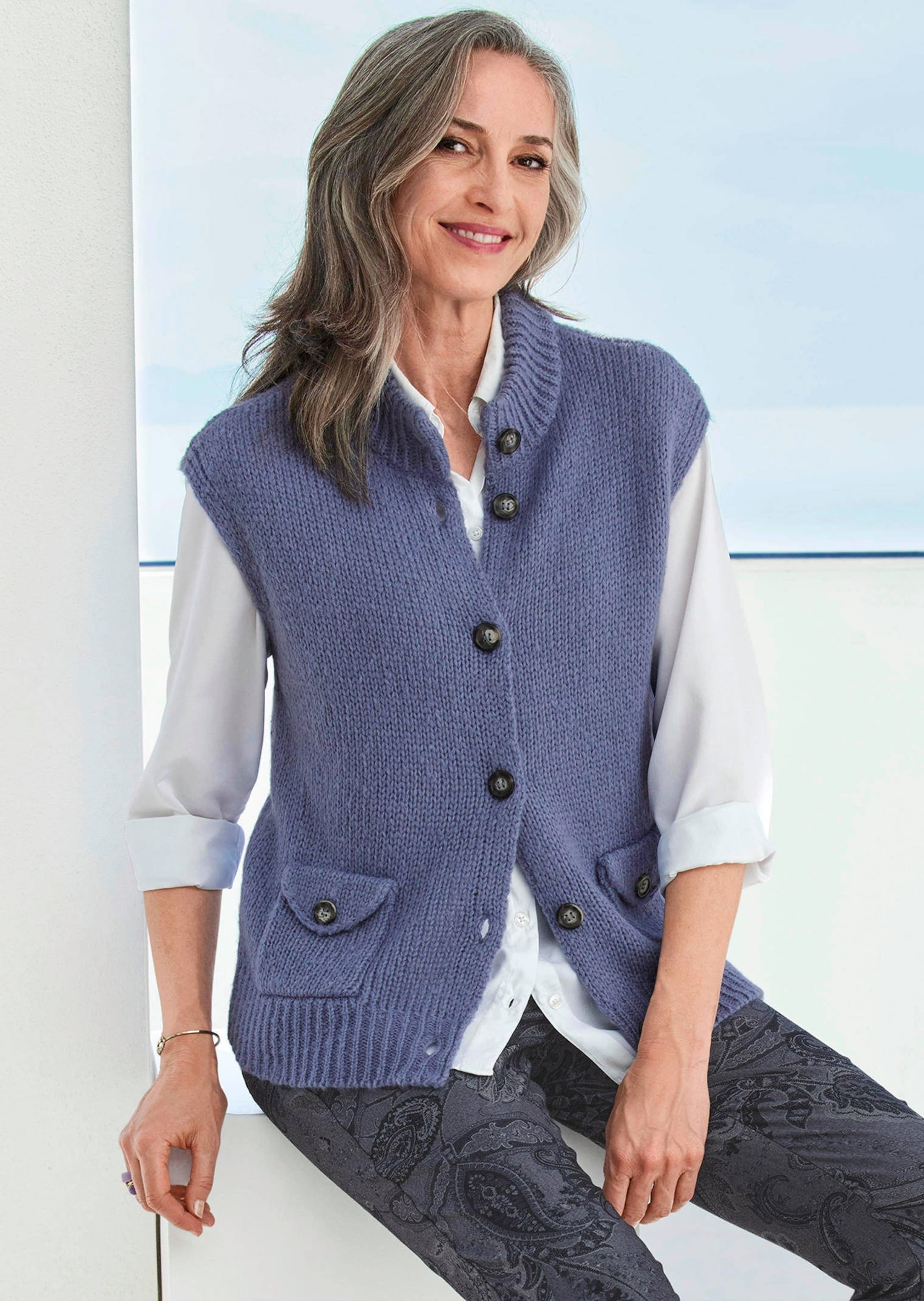 GOLDNER Strickjacke »Strickweste mit aufgesetzten Taschen« keine/nicht relevant