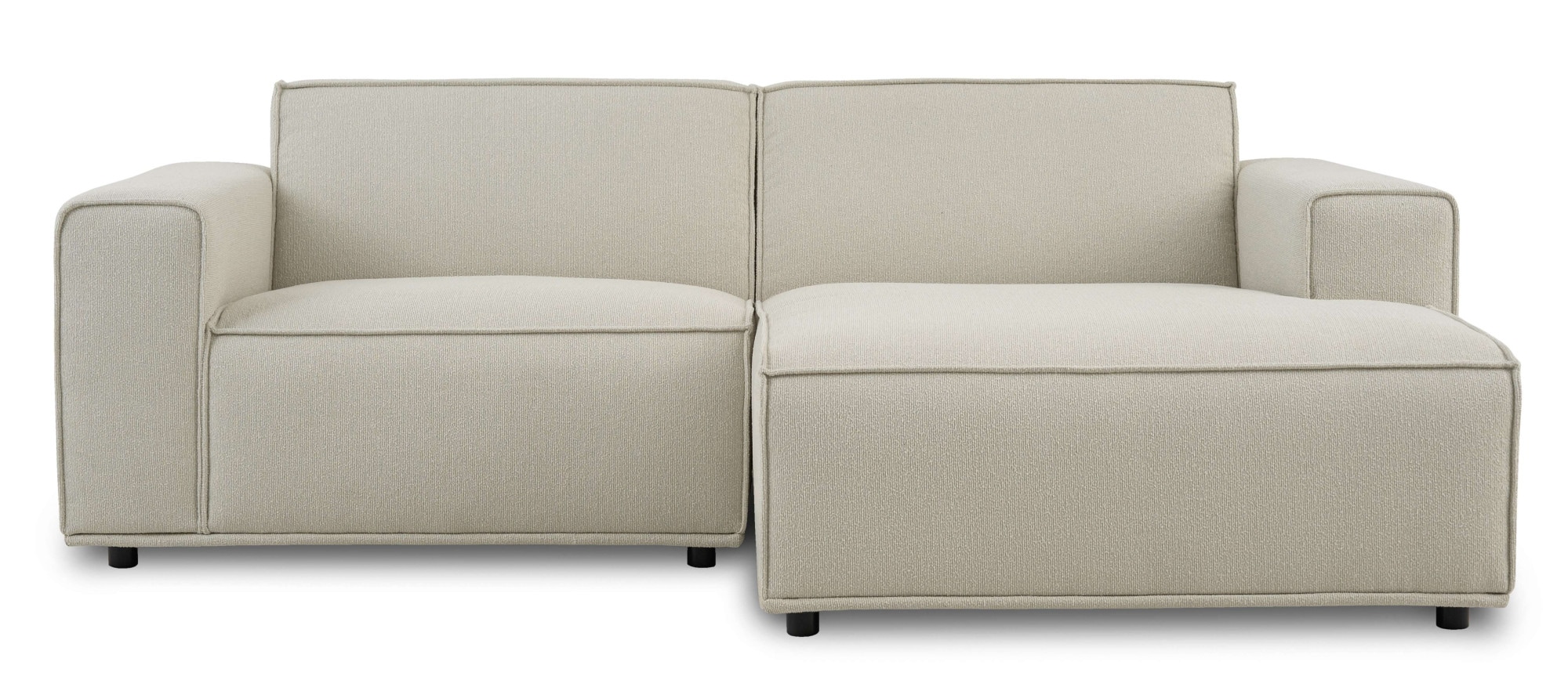 Home affaire Ecksofa »Avelin, 228 cm, L-Form, Chenille, Struktur-Boucle«, mit Wellenunterfederung, Kedernaht, bodentief, Skandi-Design