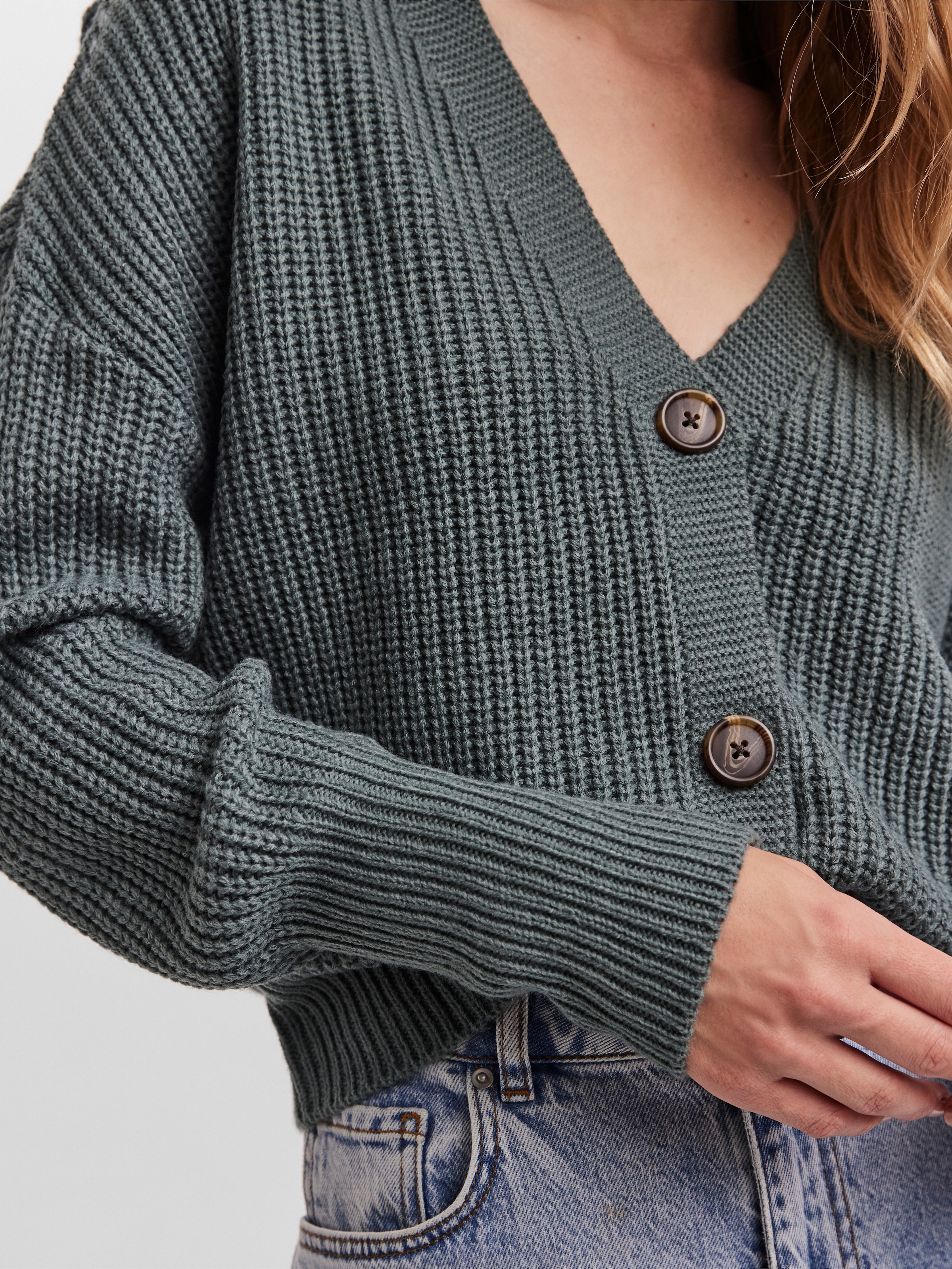 Vero Moda Strickjacke »VMLEA LS V-NECK CUFF CARDIGAN NOOS« Kunstfaser, regular fit