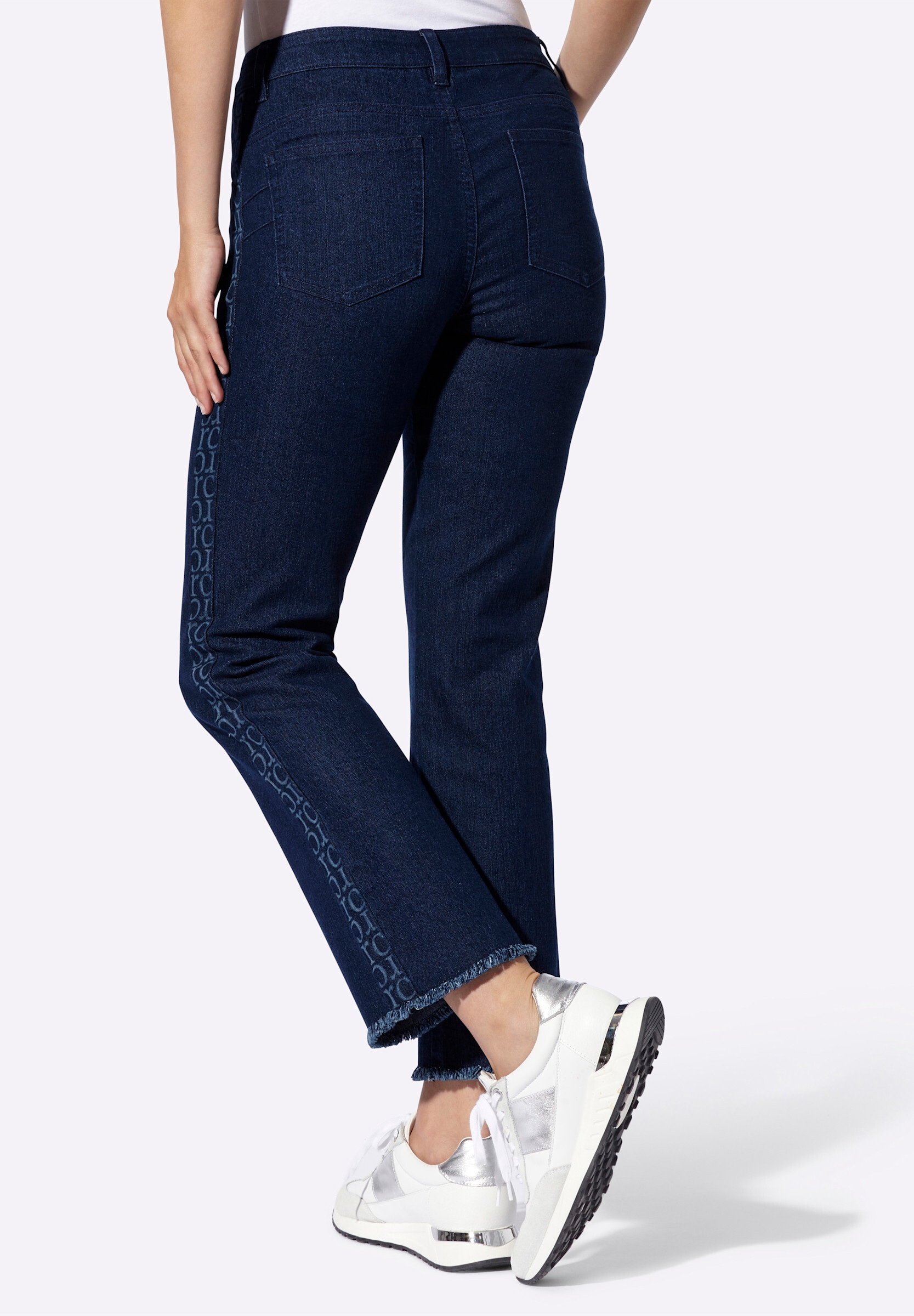heine 5-Pocket-Jeans »Push-up-Jeans Push-up-Jeans mit Fransen am Saum«