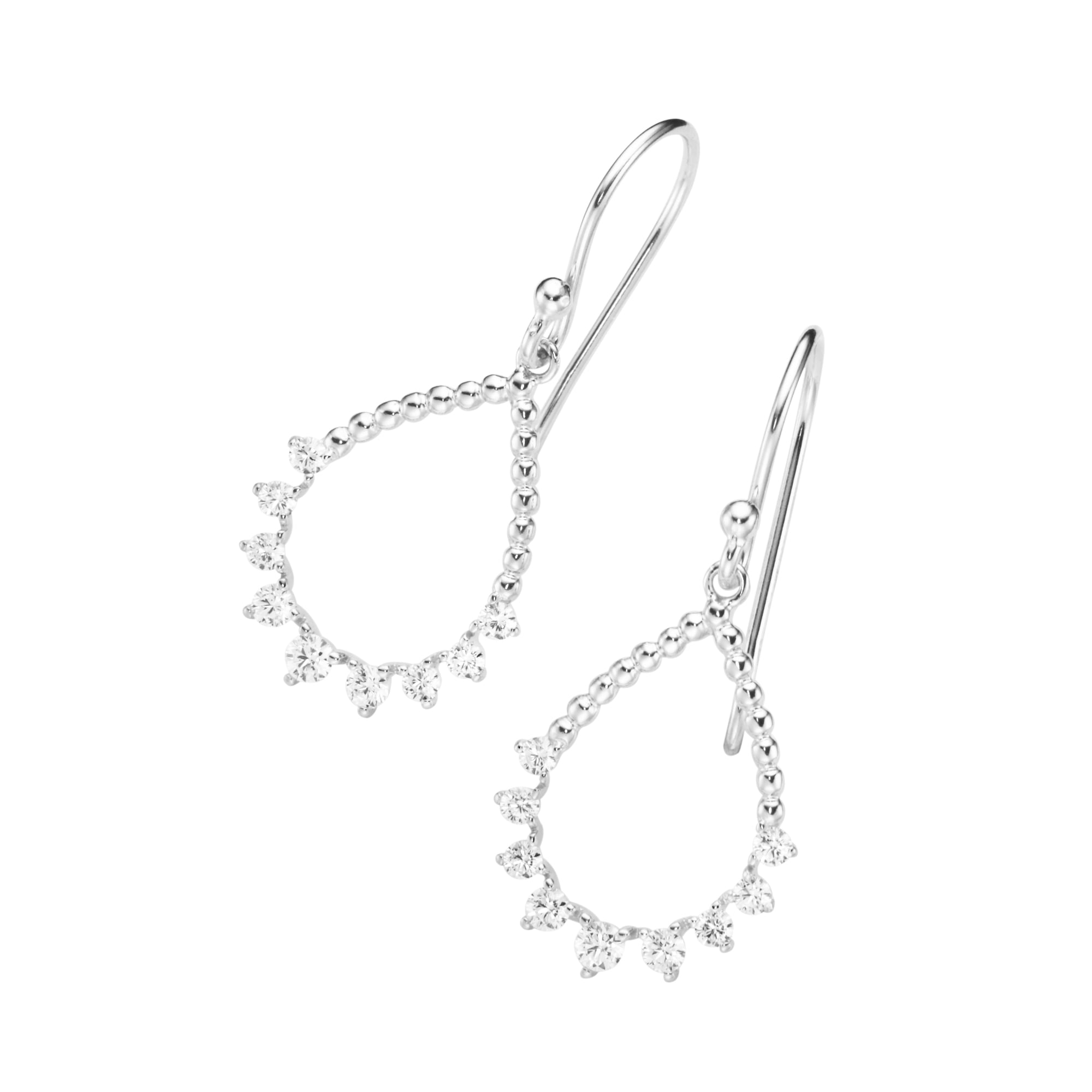 Smart Jewel Paar Ohrhaken »Ohrhaken tropfenförmig, Zirkonia Steine, Silber 925«