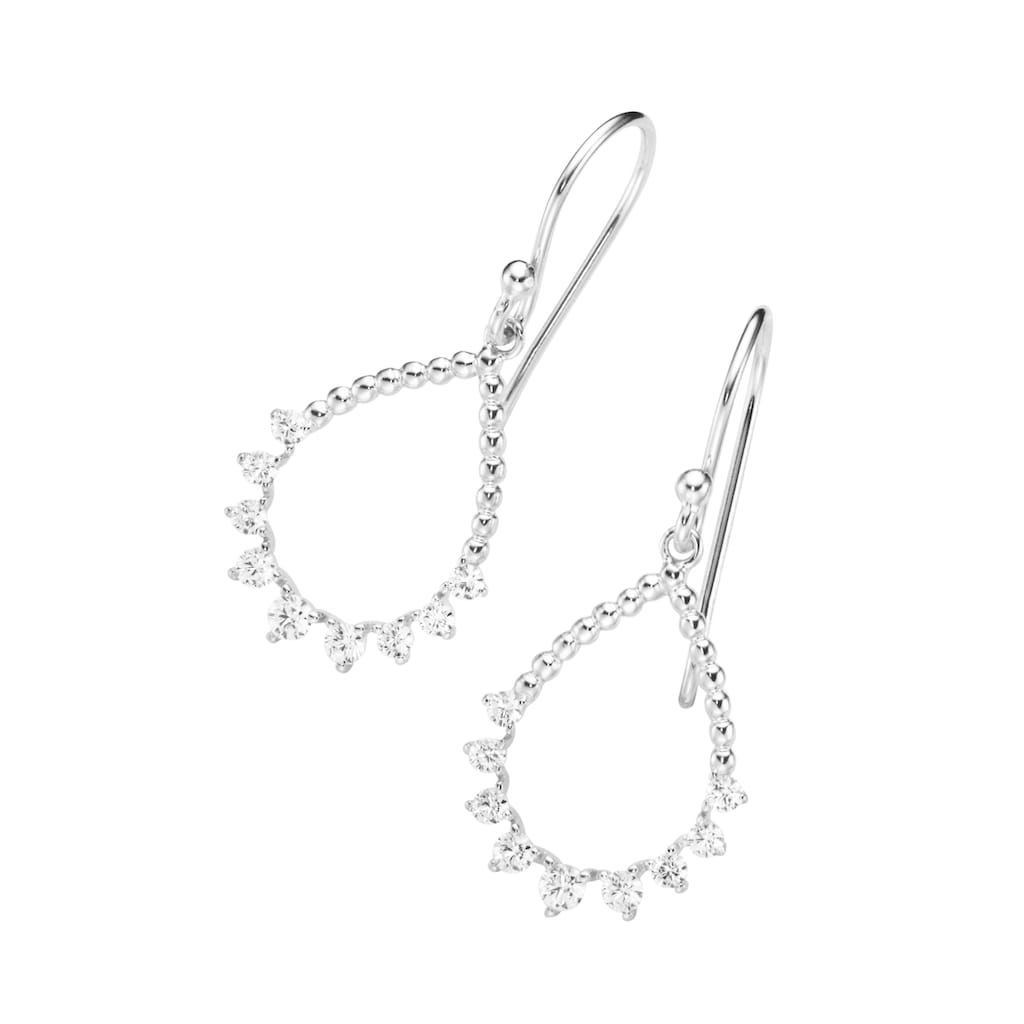 Smart Jewel Paar Ohrhaken »Ohrhaken tropfenförmig, Zirkonia Steine, Silber 925«
