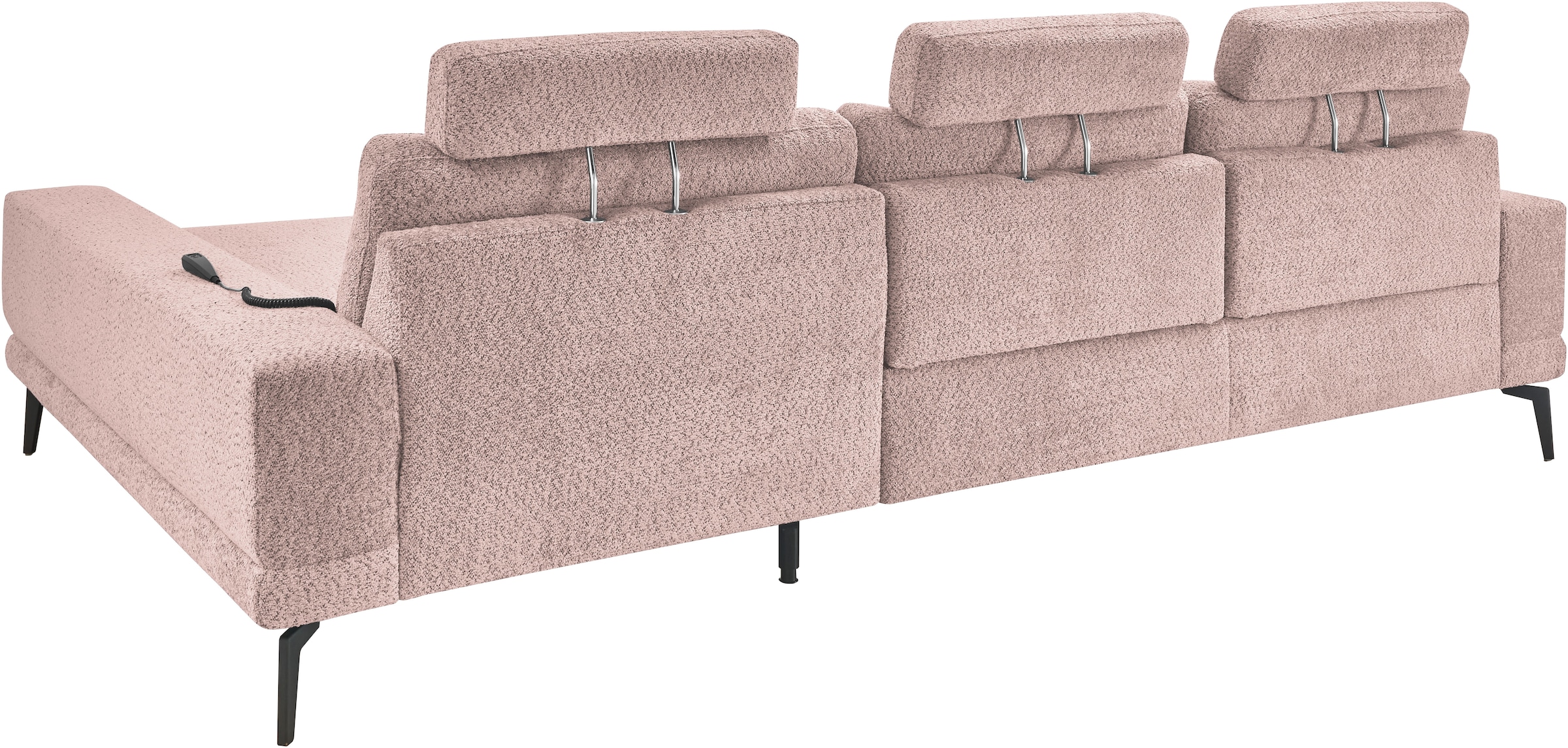 set one by Musterring Ecksofa »SO 3600, inkl motor. Sitztiefenverstellung, Kopfstützen, Nierenkissen«, Sitzhöhe 42 cm, Kaltschaum, Breite 293 x Tiefe 180 cm, Kama rose