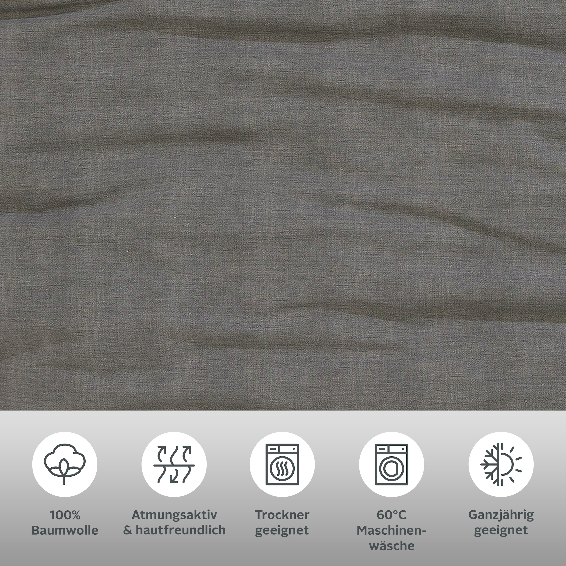 Home affaire Bettwäsche »Melli, in den Qualitäten Linon und Biber, atmungsaktiv, aus 100% Baumwolle, unterstützt Cotton made in Africa, Bett- und Kopfkissenbezug mit Knopfverschluss