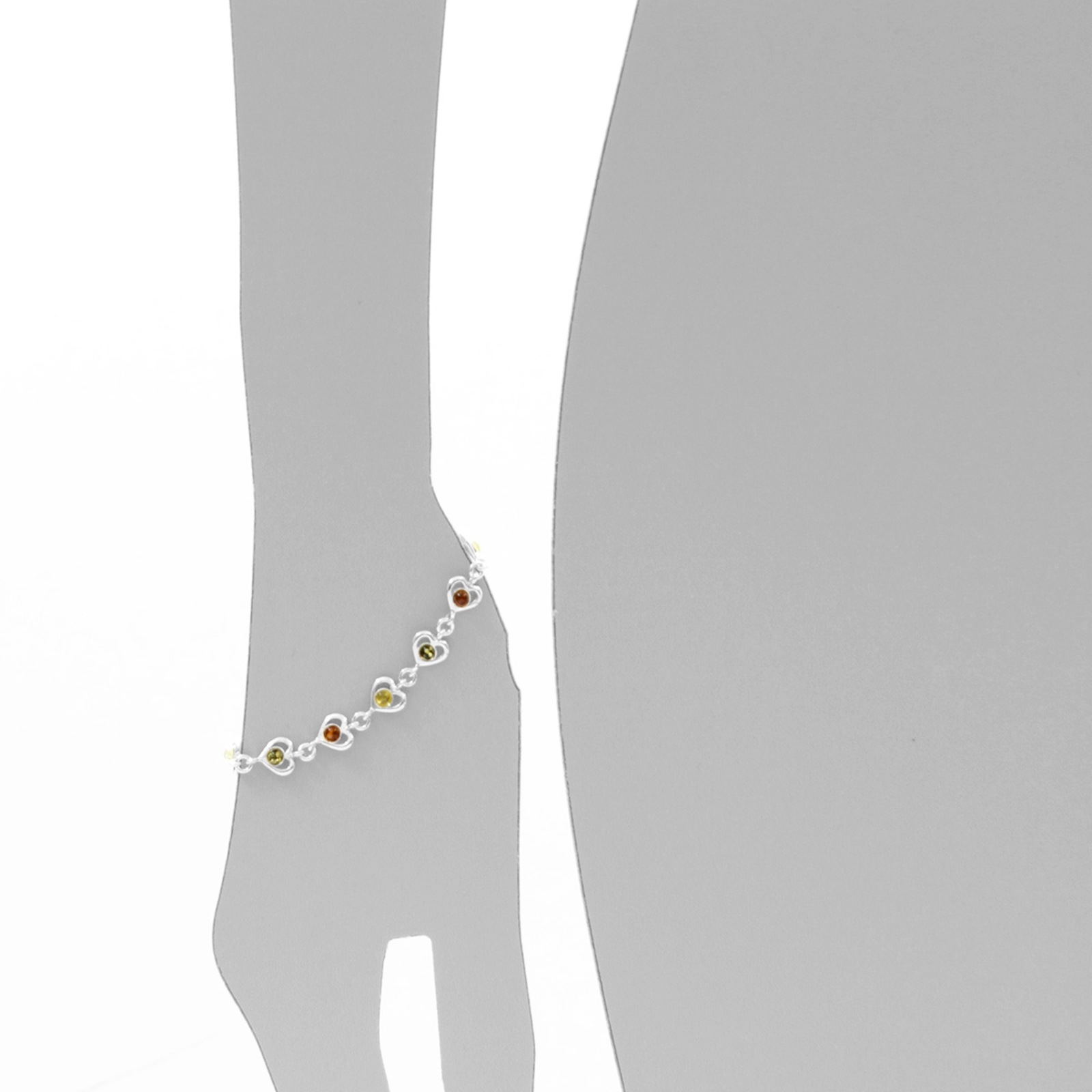 OSTSEE-SCHMUCK Armband »- kleines Herz - Silber 925/000 - Bernstein«