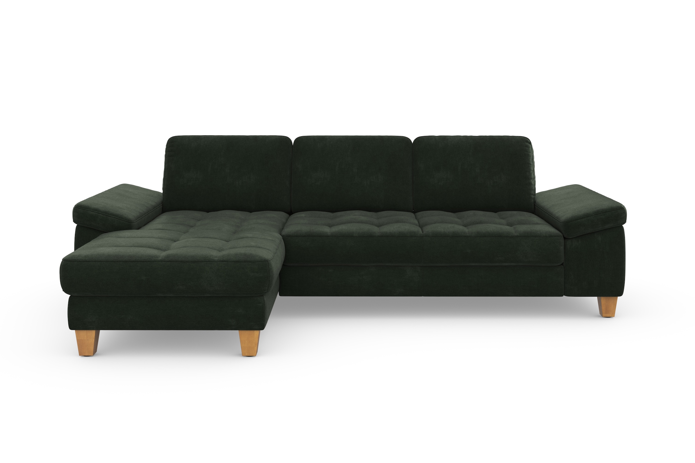 sit&more Ecksofa »Westham L-Form«, mit Recamiere, mit oder ohne Bettfunktion, Bettkasten, Füße Eiche