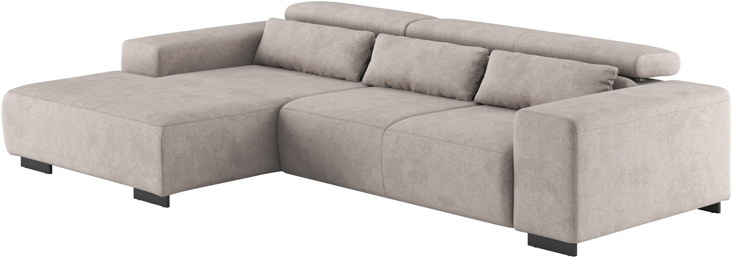 COTTA Ecksofa »Side L-Form, mit Kopfteilverstellung & 3 Nierenkissen«, optional motorische Sitztiefenverstellung