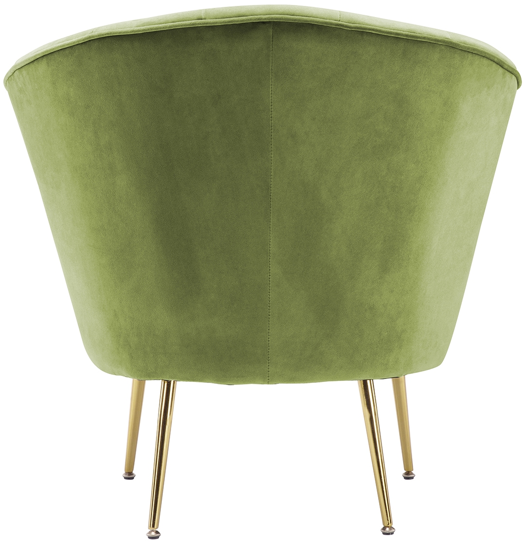 Kayoom Sessel »Loulan 125, gemütlicher Cocktail-Sessel, edler Samtbezug«, (1 St.), Cocktail-Sessel, Rückenlehne mit Ziernaht, Metallbeine in Gold
