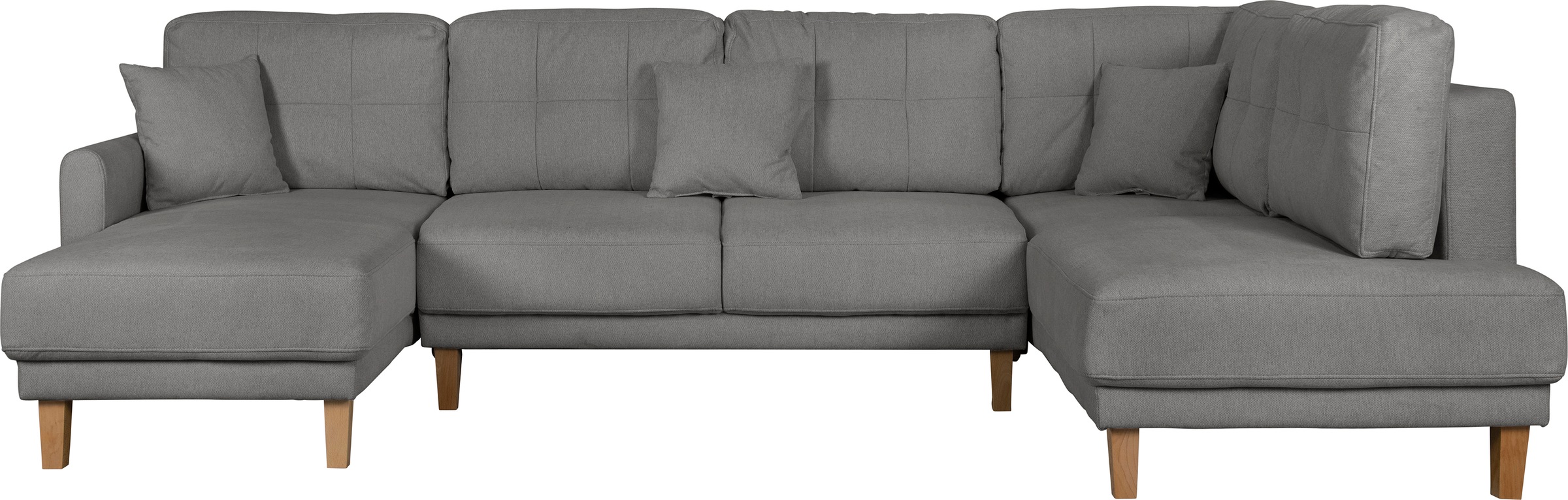 Home affaire Wohnlandschaft »TRIPLO U-Form wahlweise mit Schlaffunktion, B/T/H: 310/192/90 cm«, Schlafsofa, auch mit Bettkasten, Steppung im Rückenkissen