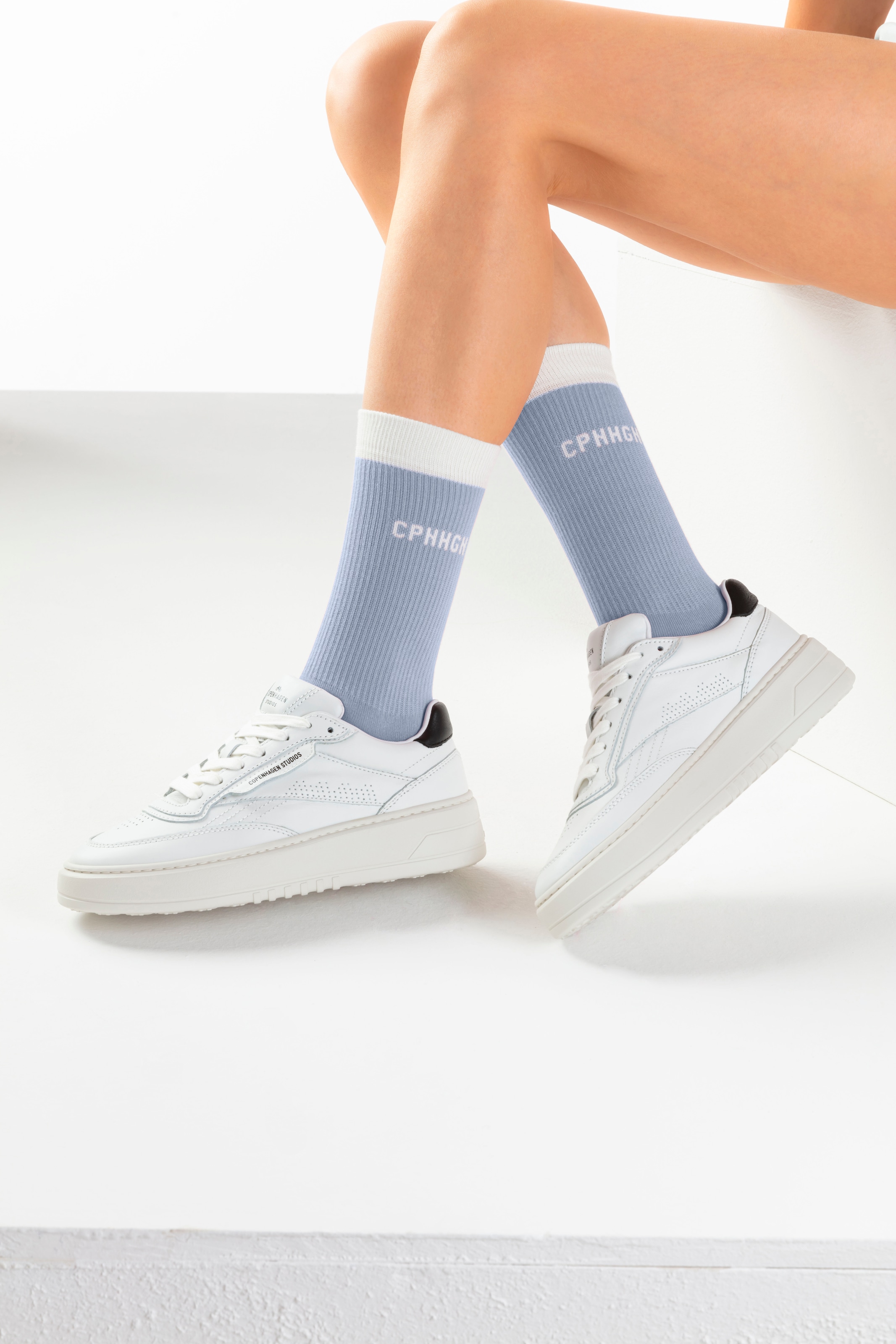 Copenhagen Studios Tennissocken, (Packung, 2 Paar), mit kontrastfarbenem Bund