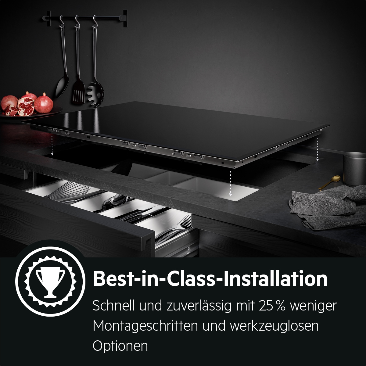 AEG Elektro-Herd-Set Serie 5000 »HH24HSPI«, Pyrolyse-Selbstreinigung, Hob2Hood, AirFry-Funktion