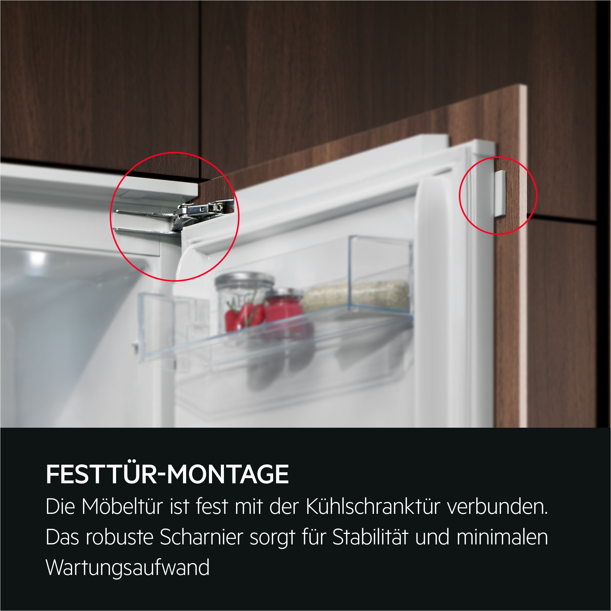 AEG Einbaukühlschrank Serie 5000 »TSK5O88WDF« 87,3 cm hoch 55,6 cm breit 137 L, variable Glasablagen bis zu 25 kg belastbar, Touch, Festtür