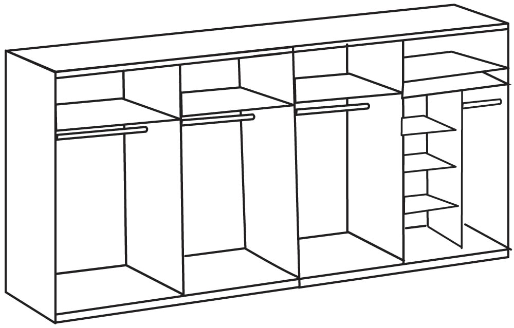 Wimex Schwebetürenschrank »Bern Schiebetürenschrank TOPSELLER«, Schrank mit zusätzlicher Innenausstattung, Garderobe