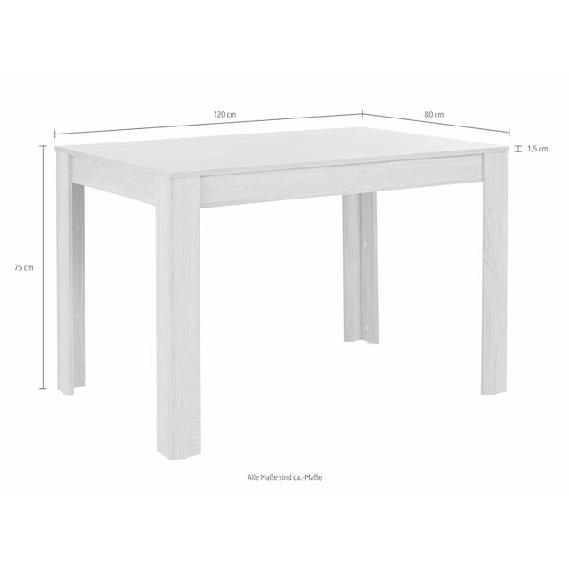 INOSIGN Essgruppe, (Set, 5 tlg.), mit Tisch in Eichefarben Sägerau, Breite  120 cm bequem kaufen