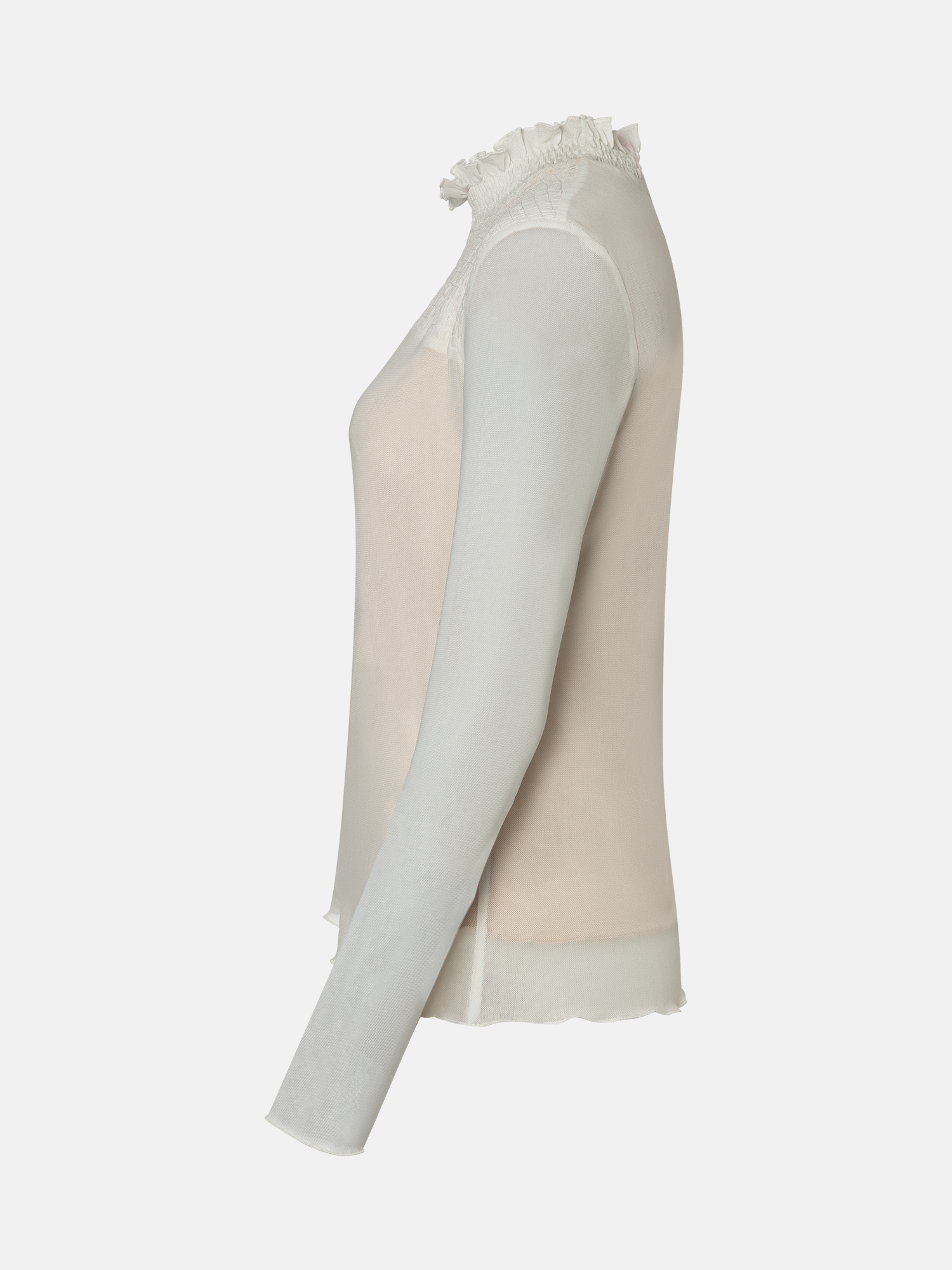 Lieblingsstück Langarmshirt »FridaL« aus Mesh, gerüschter Kragen