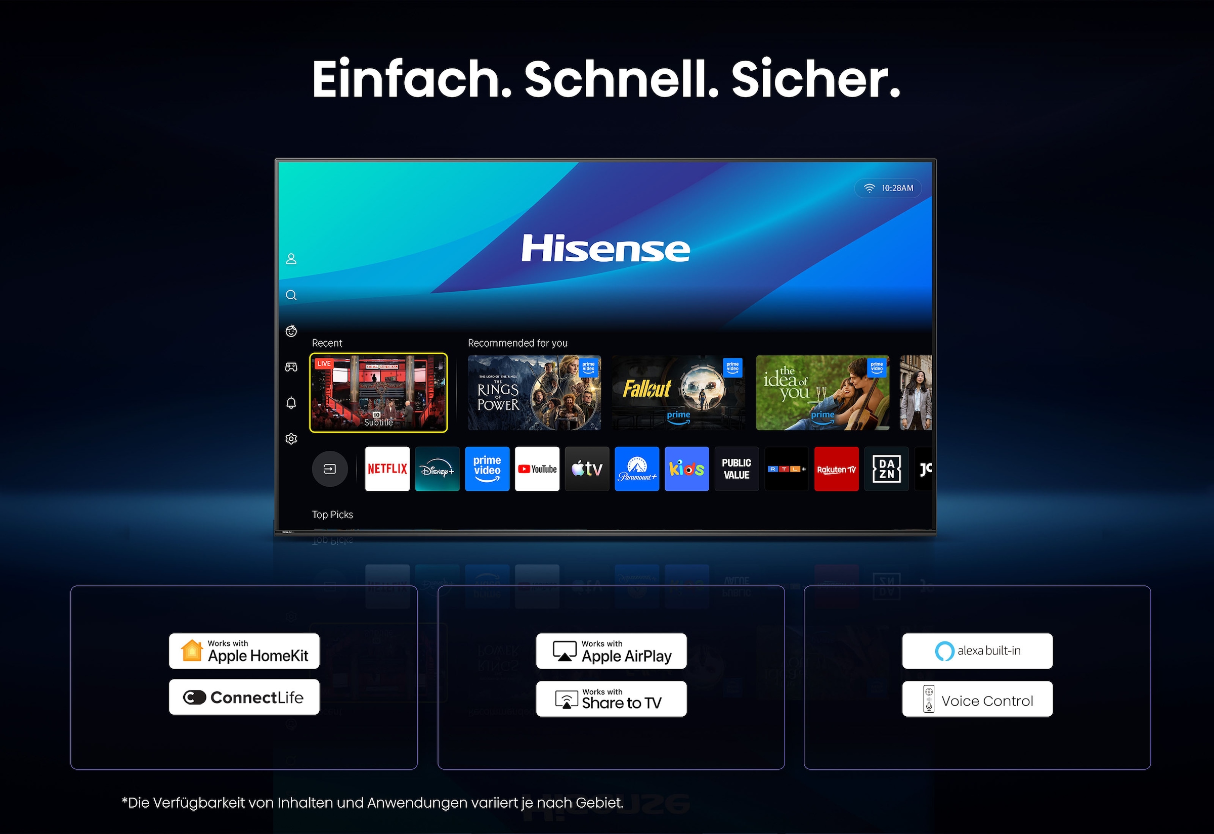 Hisense Mini-LED-Fernseher »65UR8DS« 164 cm/65 ″ Smart-TV