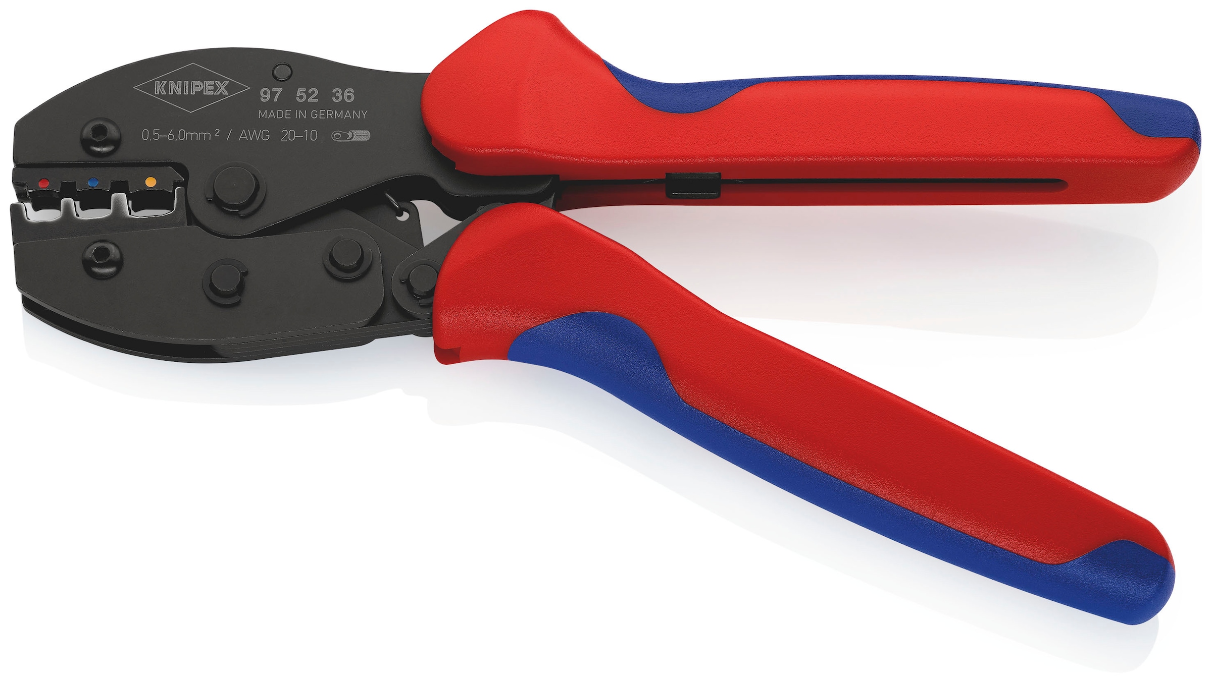 Knipex Crimpzange »97 52 36 PreciForce®«, (1 tlg.), brüniert, mit Mehrkomponenten-Hüllen 220 mm