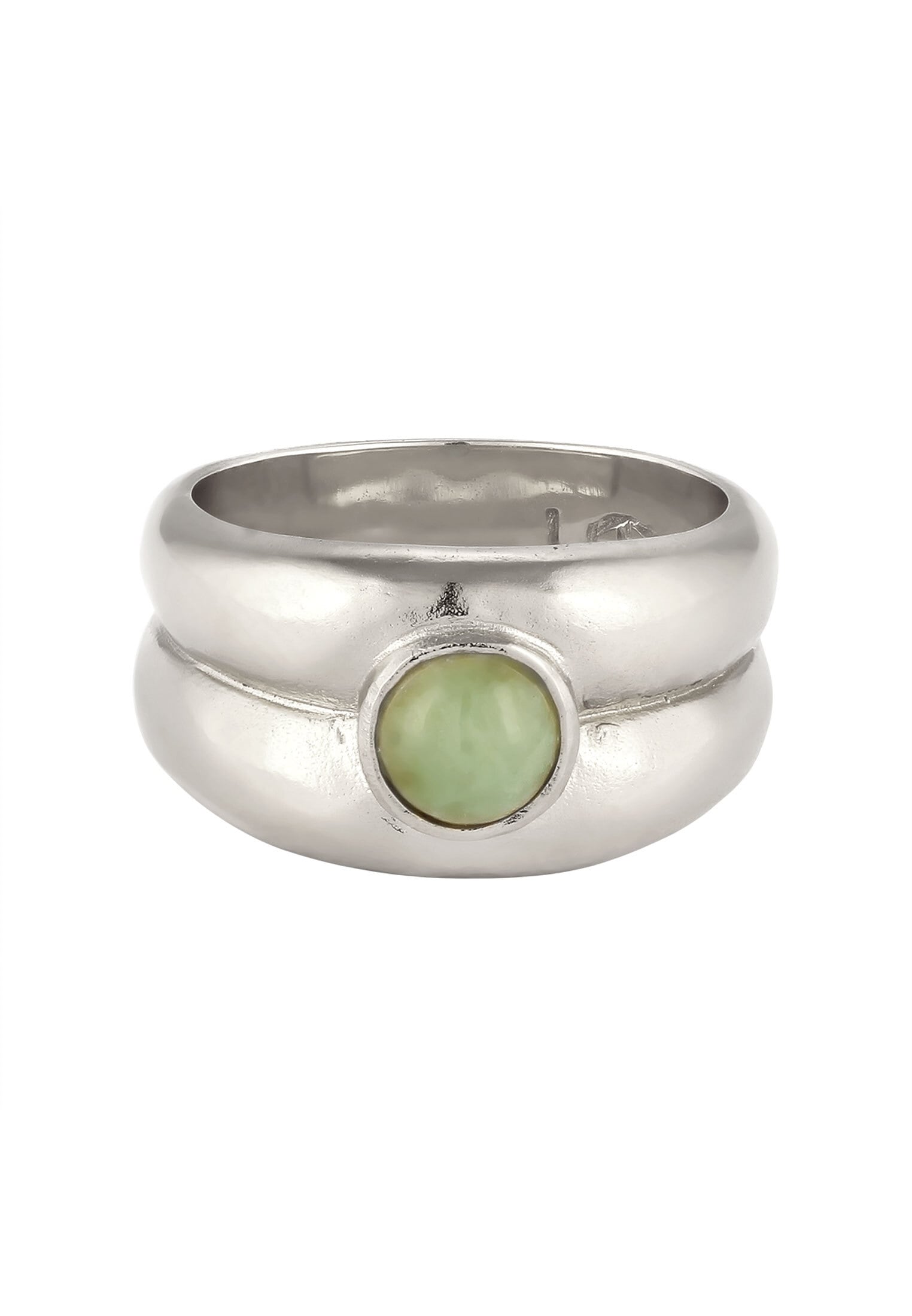 HAZE & GLORY Silberring »Ring Bandring Jade Grün 925 Sterling Silber«
