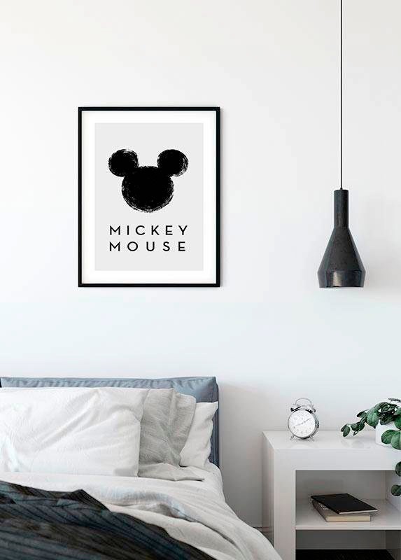 Komar Bild "Mickey Mouse Silhouette" Disney 1 Stk. tlg. Wandbild zur Dekoration im Kinderzimmer - ohne Rahmen