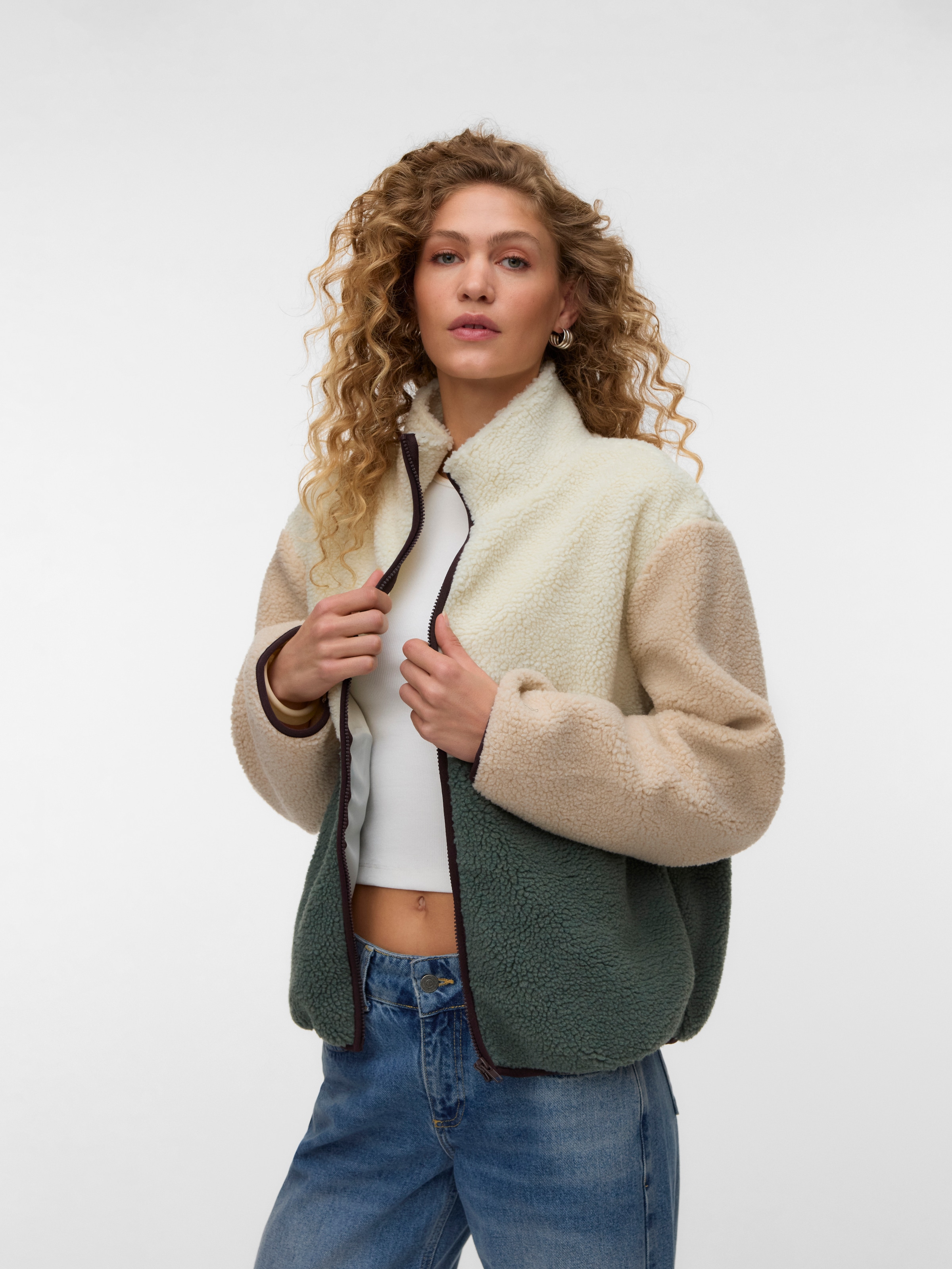 Vero Moda Fleecejacke »VMJOSEFIN LS TEDDY ZIP JACKET EXP« Polyester