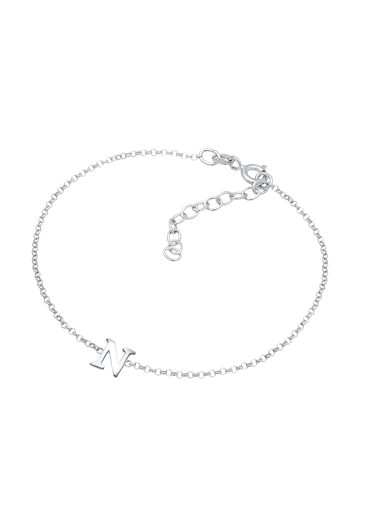 Elli Armkette »Armband Buchstaben Initialen Anhänger N 925 Silber«