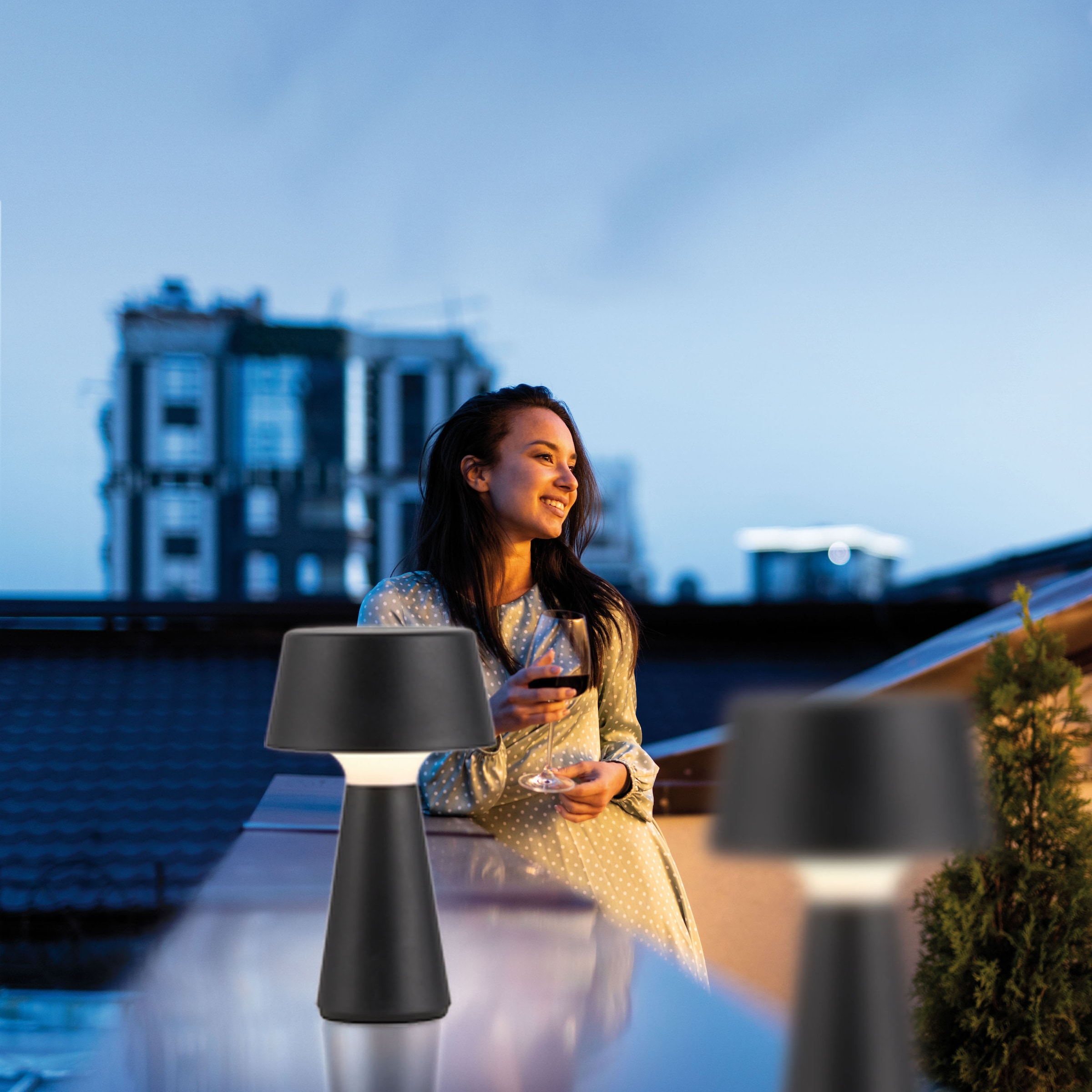 JUST LIGHT Tischleuchte »ABERA« LED-Modul 1 Stk. Warmweiß Akkuleuchte