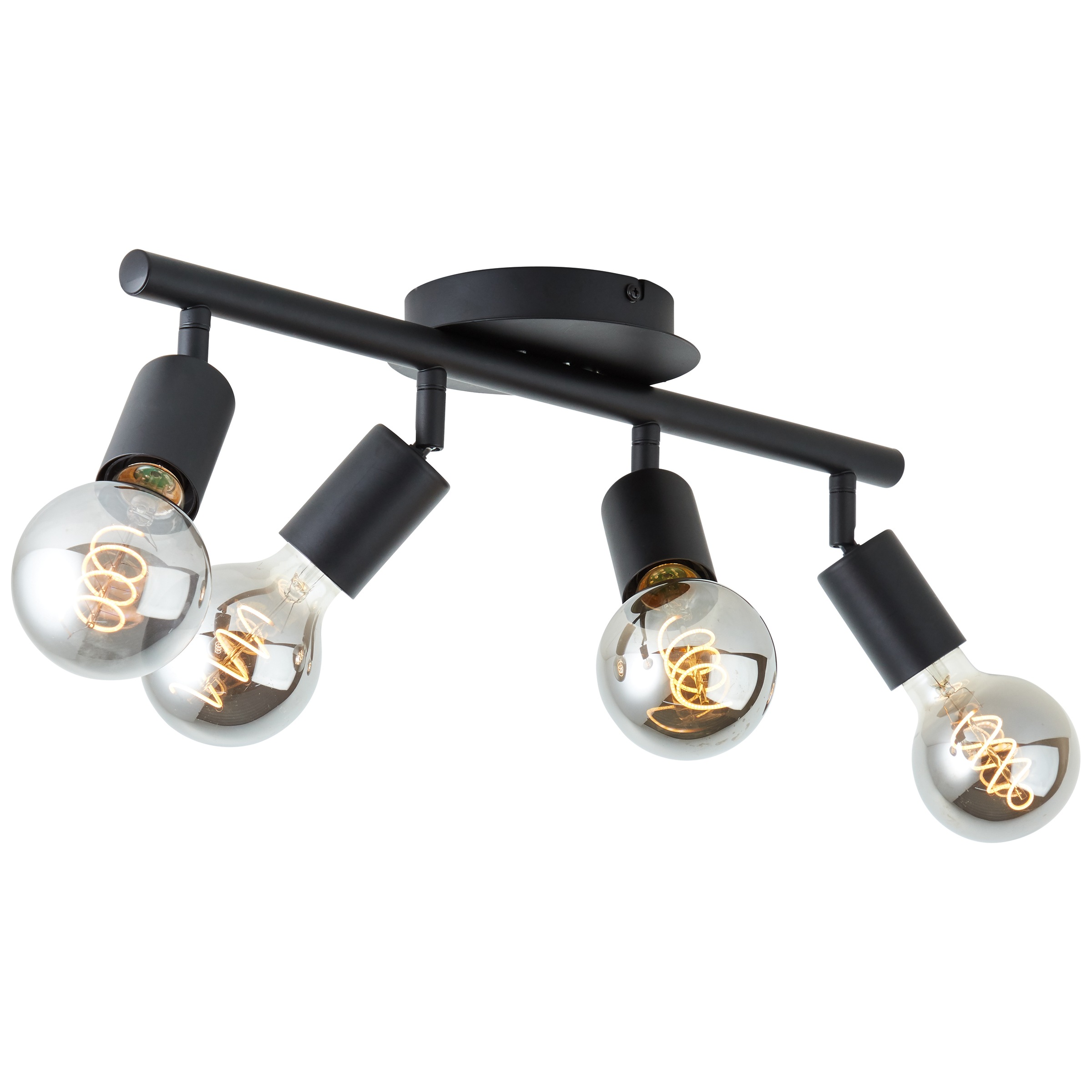 Brilliant Deckenstrahler »Tiffany«, 4 flammig, Leuchtmittel E27 | ohne Leuchtmittel, Deckenstrahler, 12 x 49 x 14 cm, E27, schwenkbar, Metall, matt schwarz