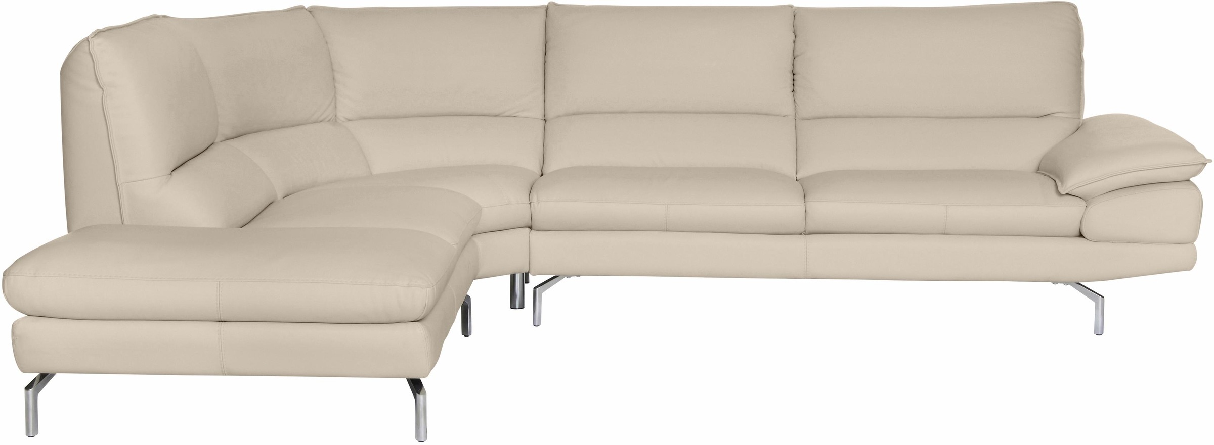 CALIA ITALIA Ecksofa »Dave, italienisches Designsofa L-Form, erstklassiger Sitzkomfort«, Ottomane wahlweise links oder rechts, in zwei tollen Lederqualitäten