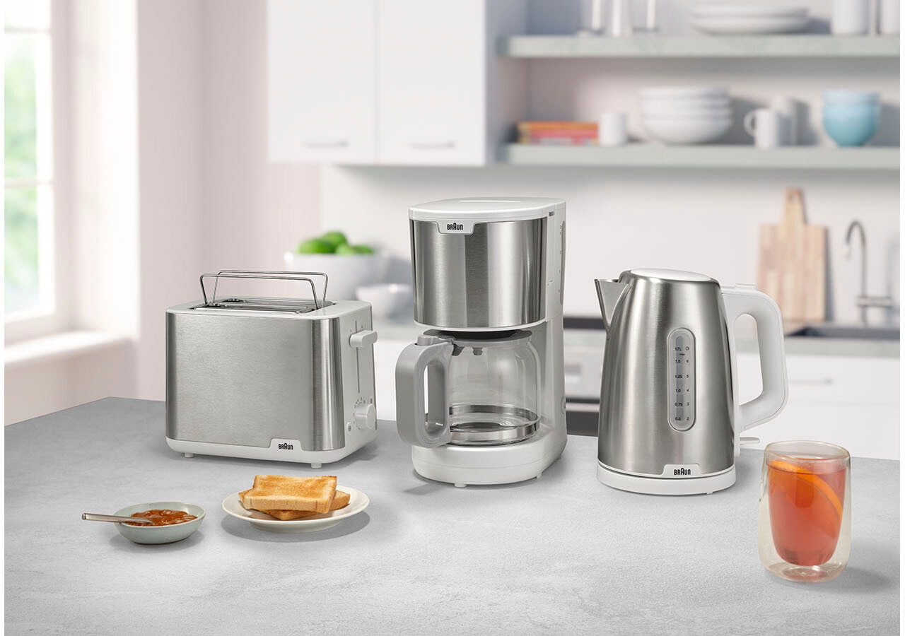 Braun Filterkaffeemaschine »PurShine KF1500 BK« 1,7 l Kaffeekanne Papierfilter 1000W, automatische Abschaltung, herausnehmbarer Filterkorb, Edelstahl