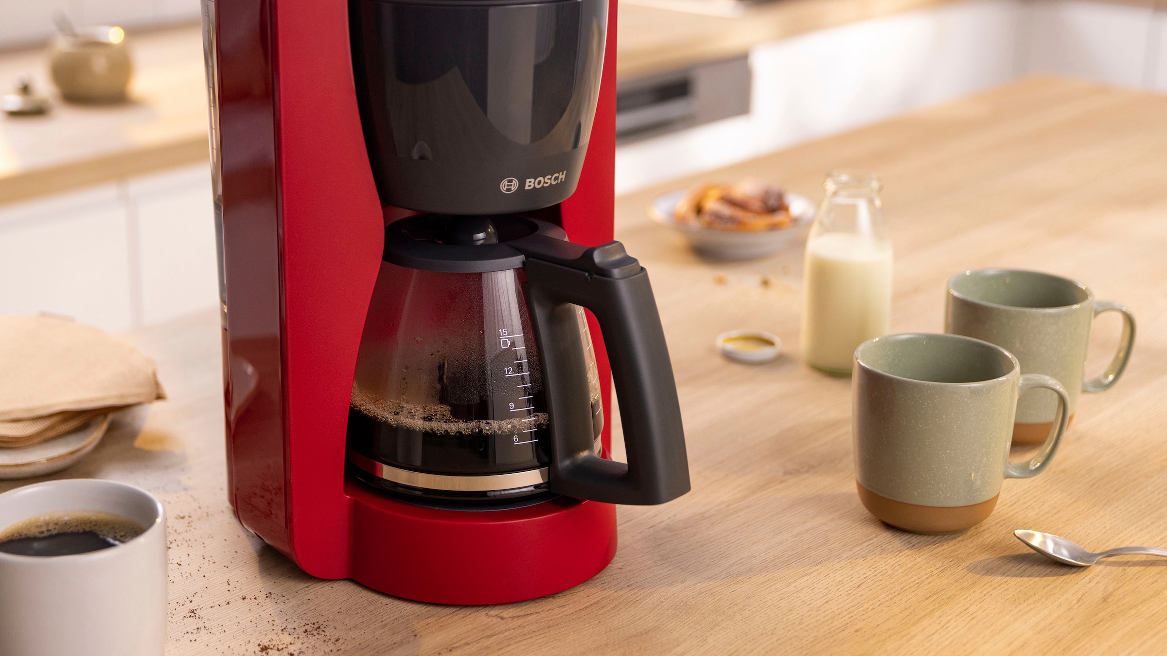BOSCH Filterkaffeemaschine »MyMoment TKA2M114«, 1,25 l Kaffeekanne, Papierfilter, 1x4, für 10-15 Tassen, Glaskanne, 40min Warmhaltefunktion, 1200 W