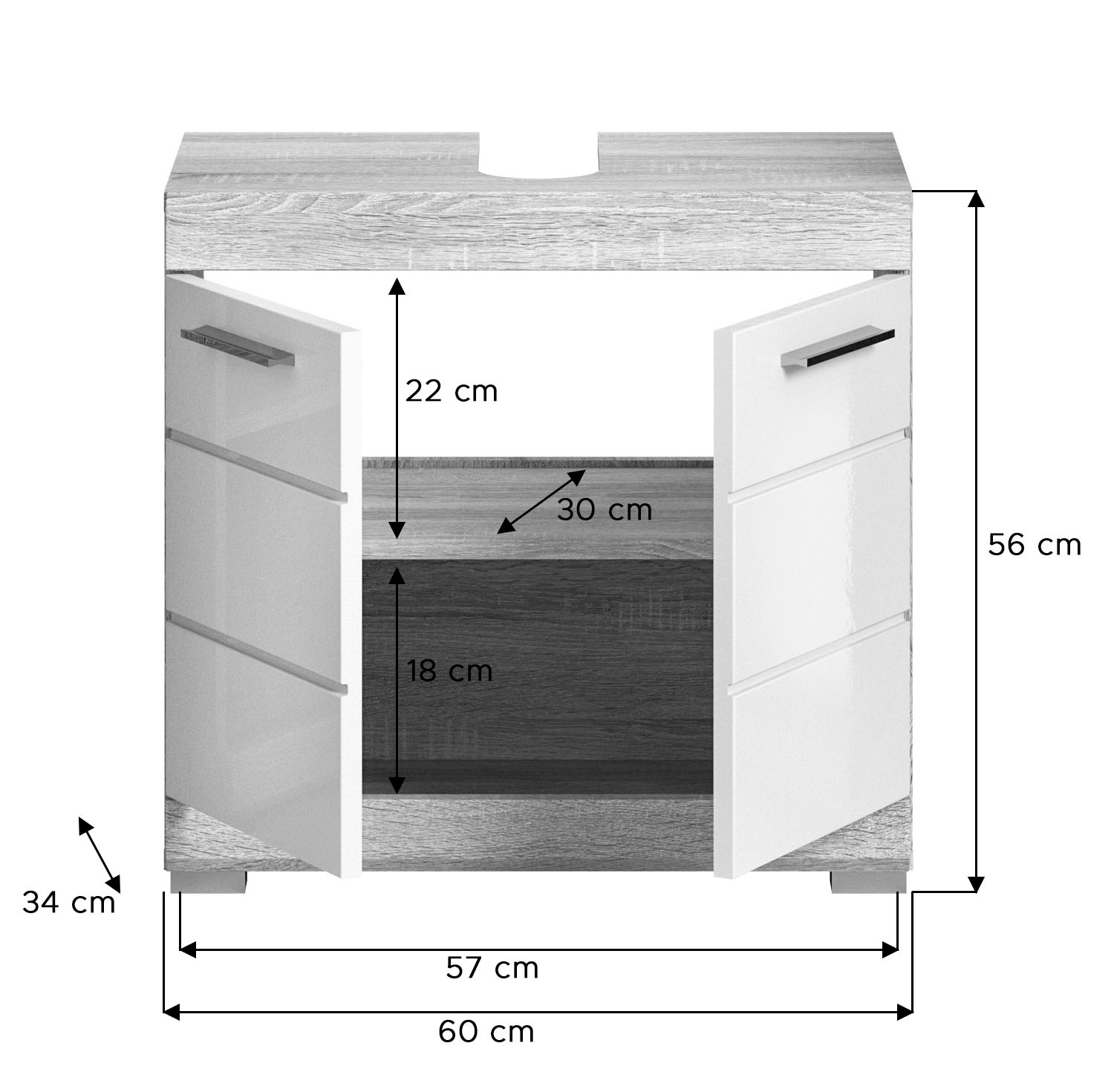INOSIGN Badmöbel-Set »Siena, 2 tlg., bestehend aus: Waschbeckenunterschrank, Spiegelschrank«, (Set, 2 St.), in verschiedenen Farben erhältlich, Badmöbel, Kombination, Badezimmer