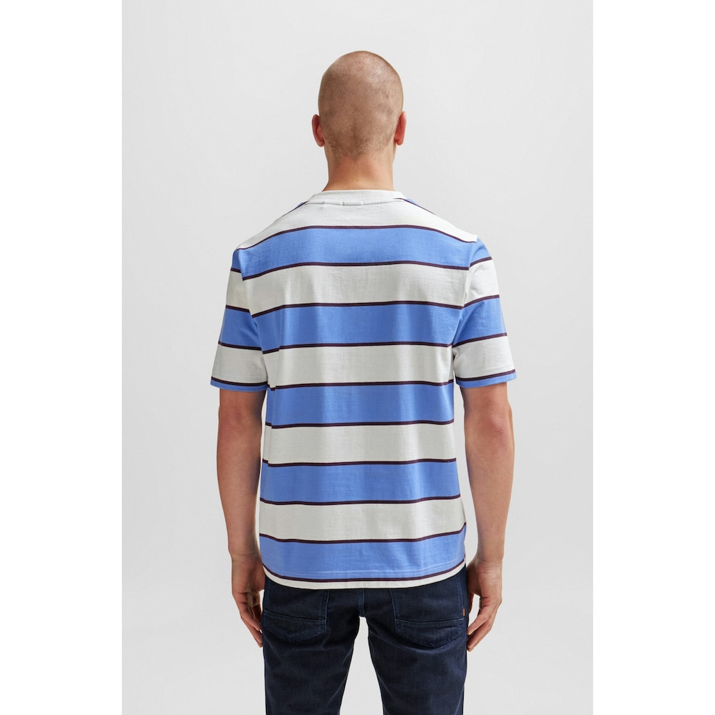 BOSS ORANGE T-Shirt »Te_stripes«, mit breitem Streifenmuster