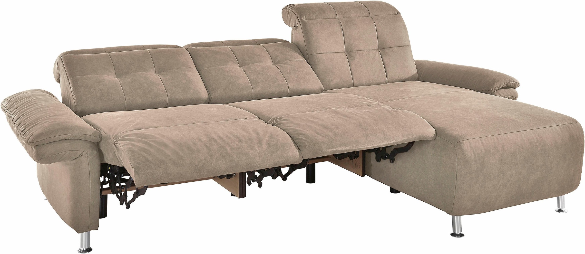 Places of Style Ecksofa »Manhattan L-Form«, 2 Sitze mit elektrischer Relaxfunktion, verstellbare Armlehnen