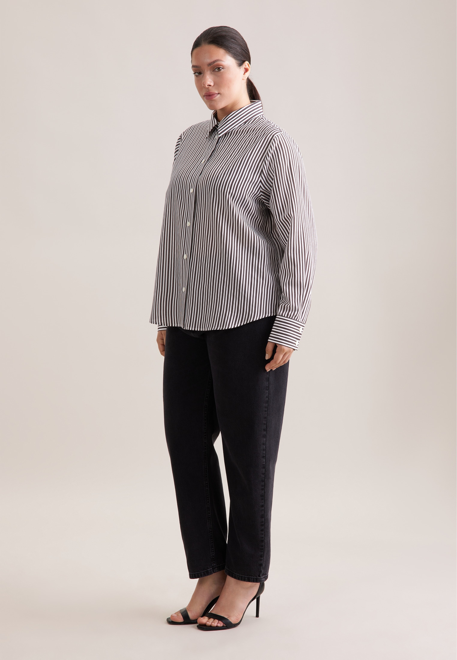 seidensticker Klassische Bluse »Schwarze Rose« 1/1 Gestreift