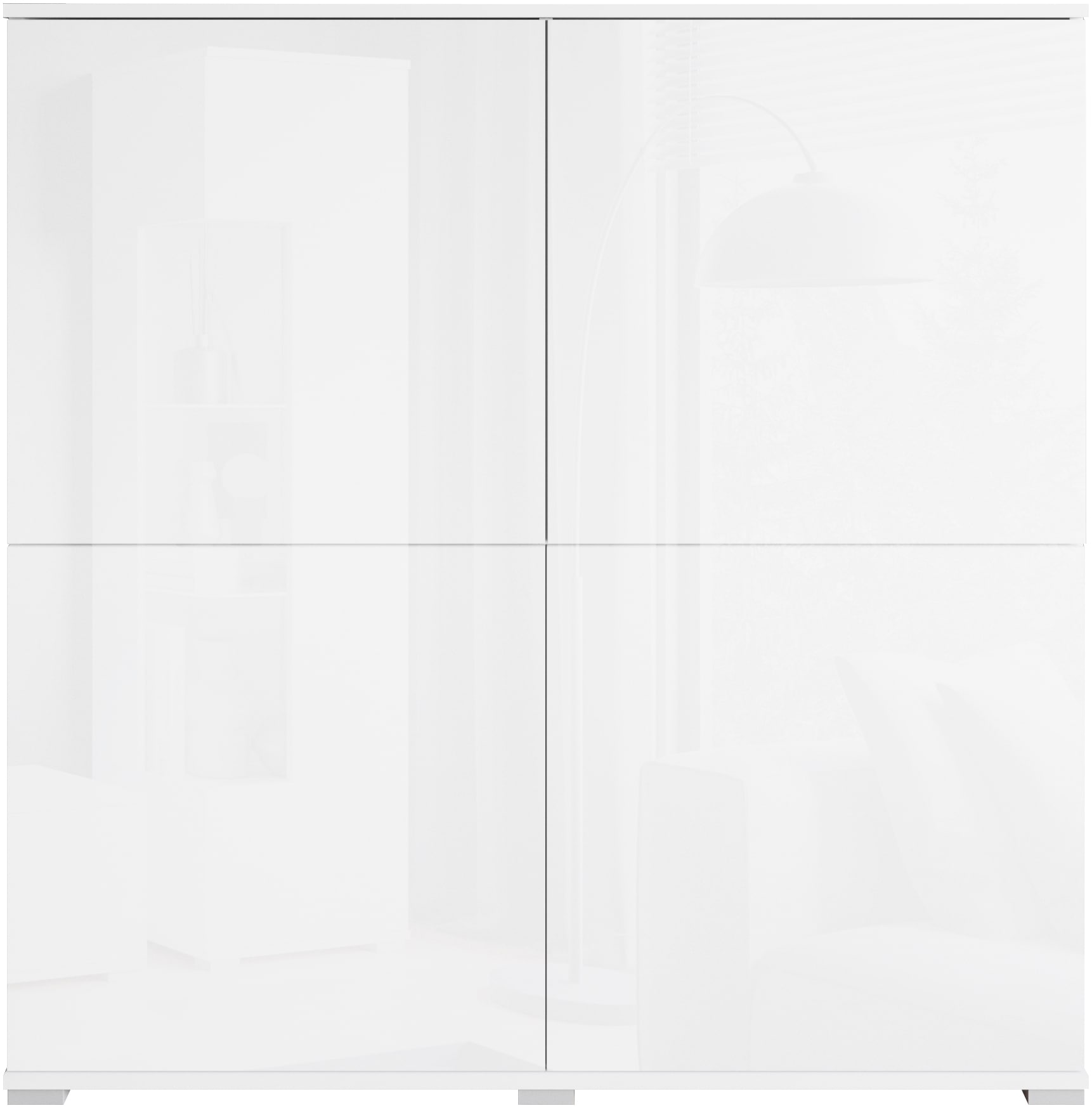 OTTO home Highboard »Kenia, moderne grifflose Hochkommode mit 4 Türen, Breite 120 cm« 1 Stk. tlg. Push-to-Open-Fronten, höhenverstellbaren Einlegeböden